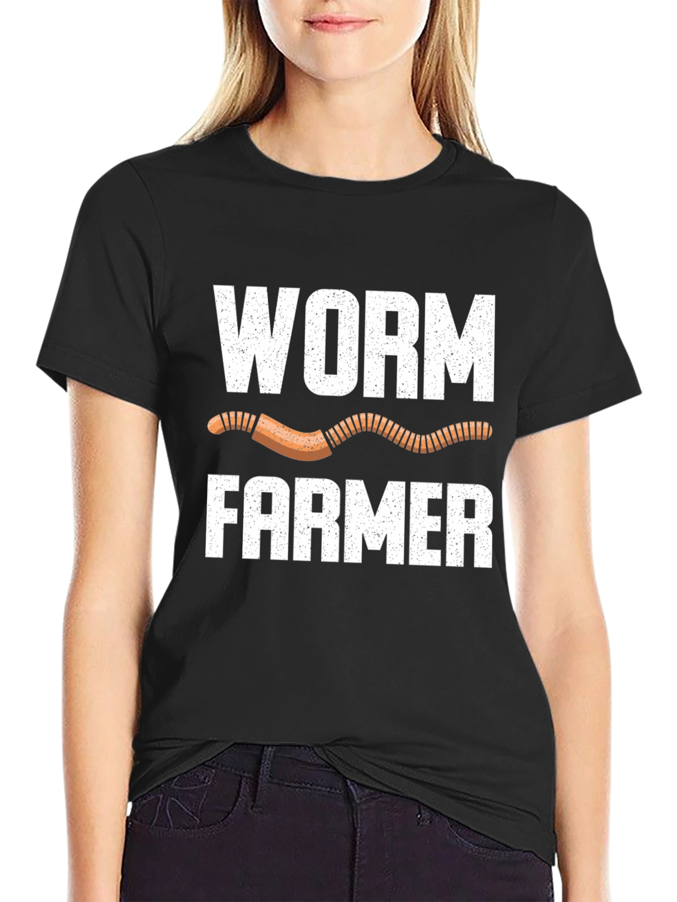 Worm Farmer Graphic Tee - Black Cotton T-Shirt