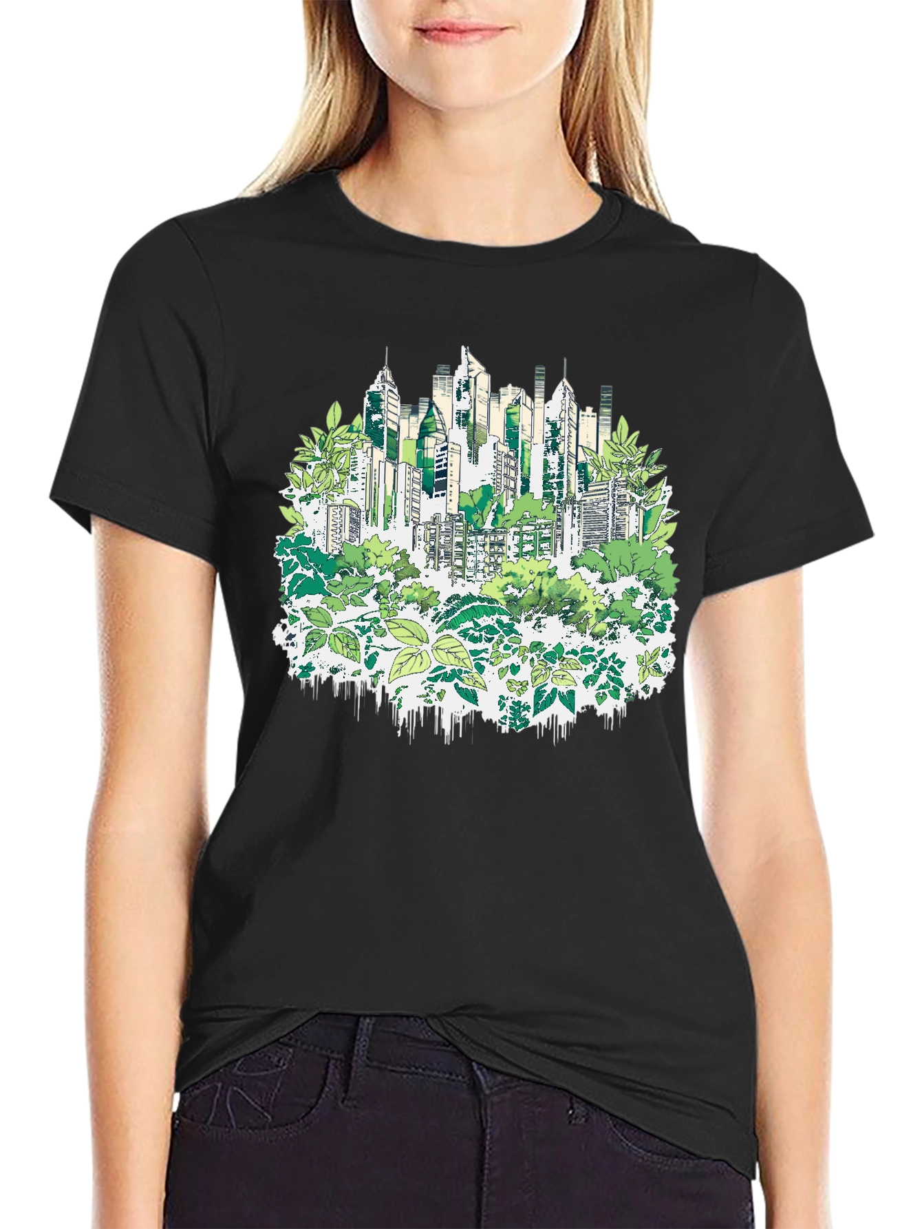 Urban Jungle T-Shirt - Eco Cityscape Design
