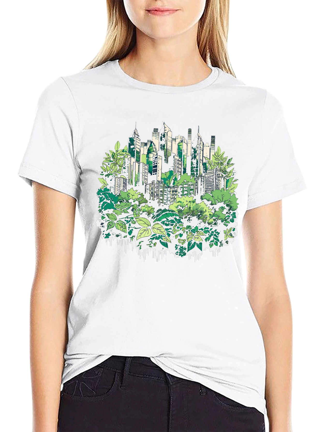 Urban Jungle T-Shirt - Eco Cityscape Design