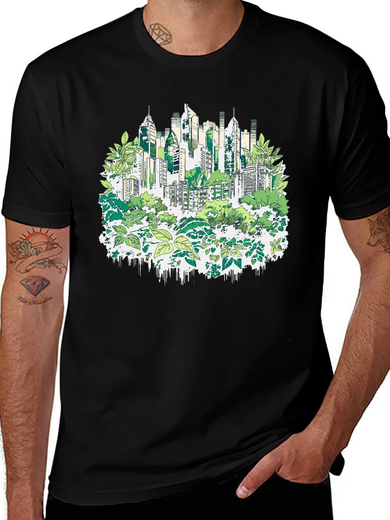 Urban Jungle T-Shirt - Eco Cityscape Design