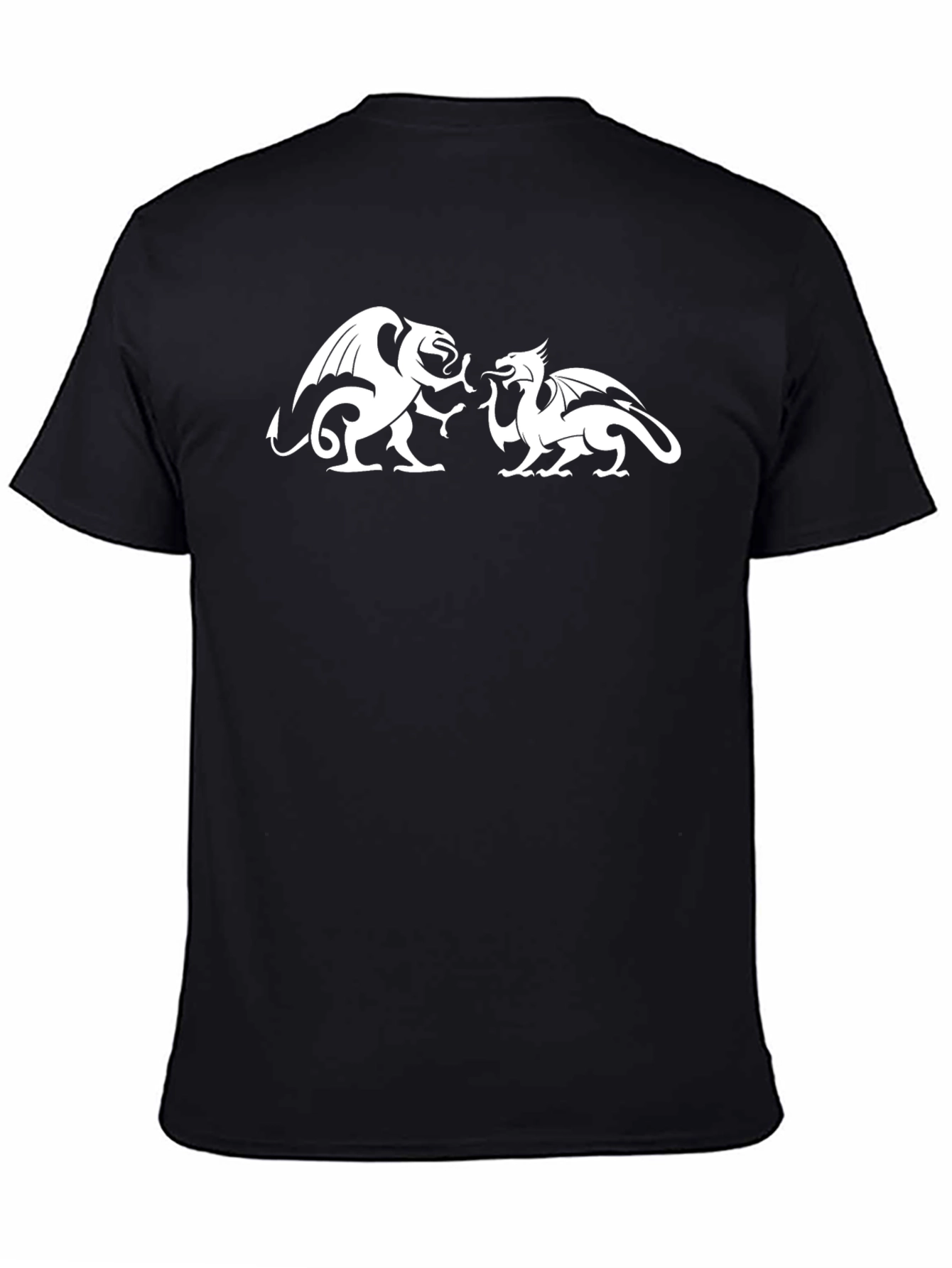 Dragon Duel Graphic Tee - Black Cotton T-Shirt