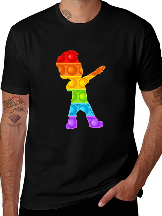 Rainbow Pop It Dab T-Shirt - Fun Design