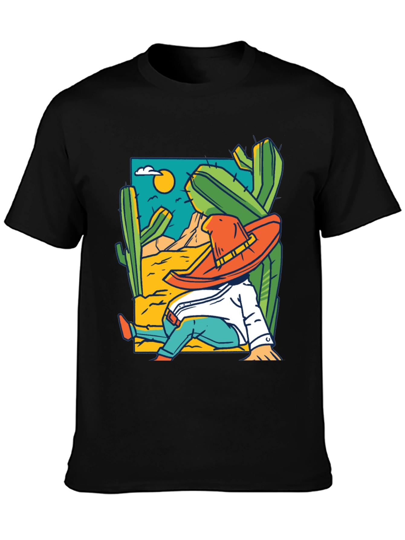 Desert Siesta T-Shirt - Relaxed Cactus Design