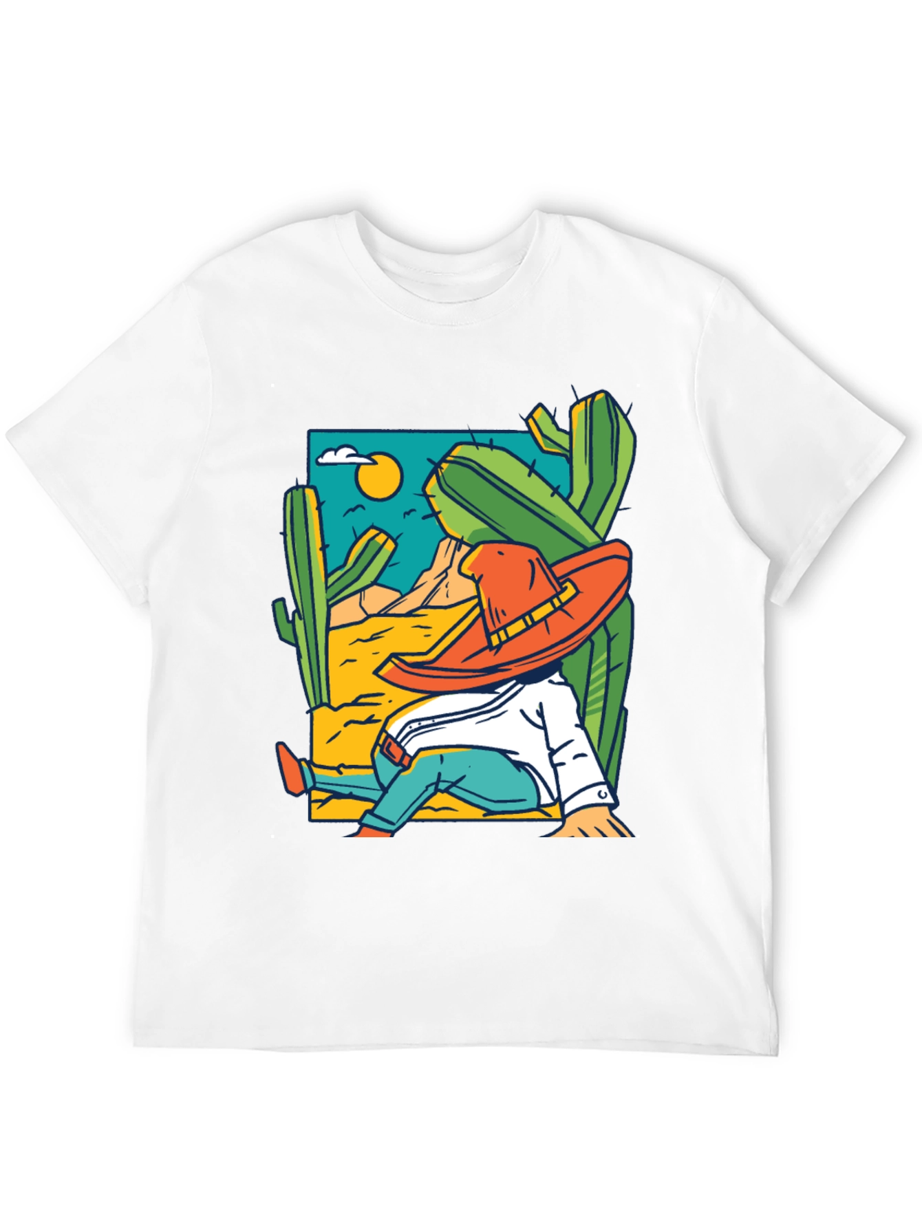Desert Siesta T-Shirt - Relaxed Cactus Design