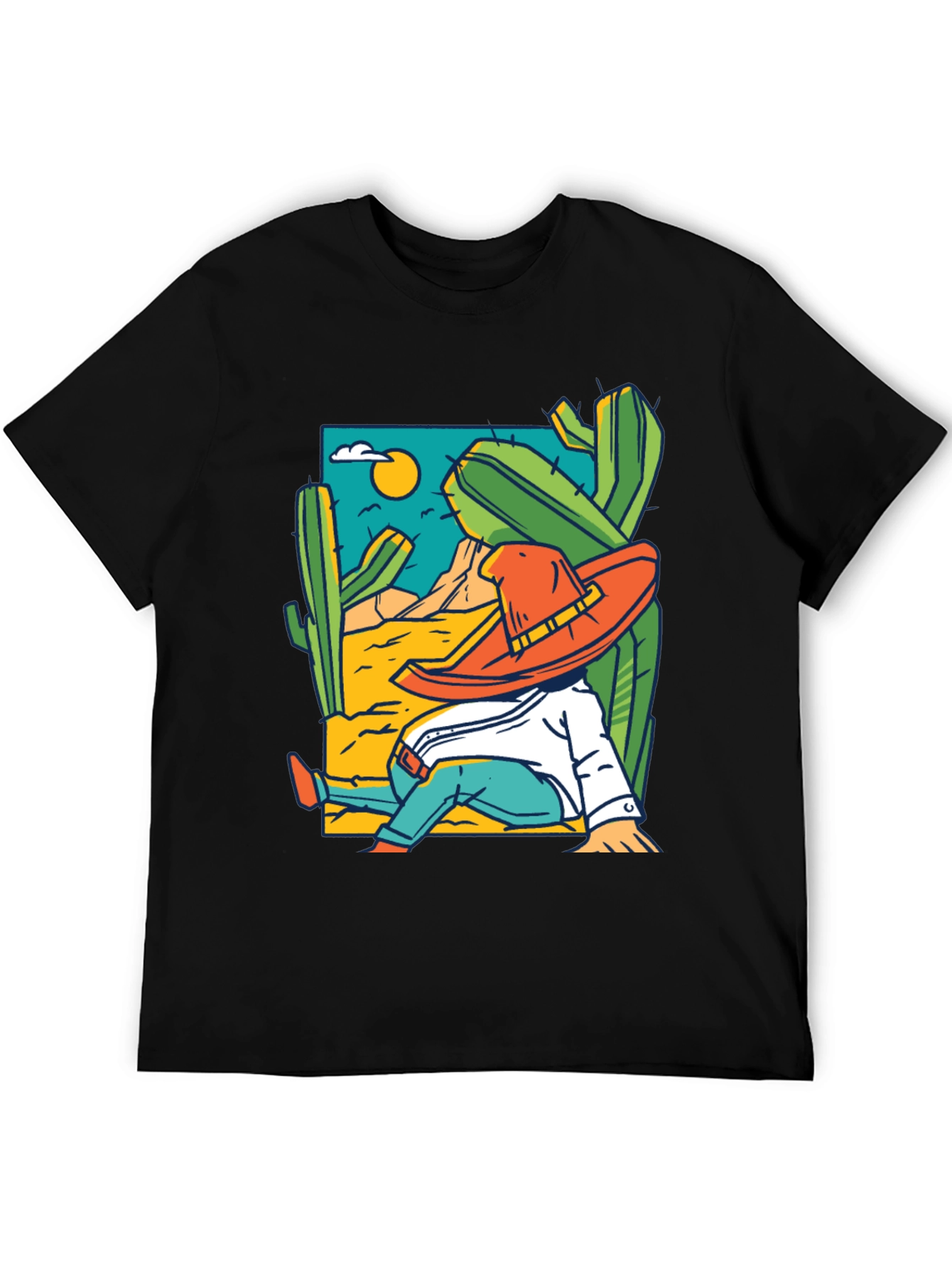 Desert Siesta T-Shirt - Relaxed Cactus Design