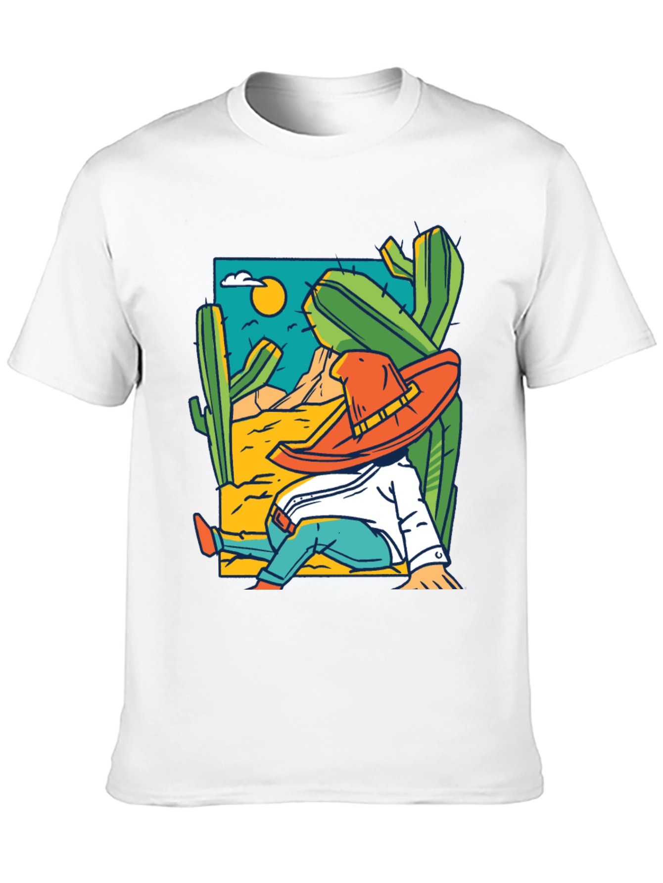 Desert Siesta T-Shirt - Relaxed Cactus Design