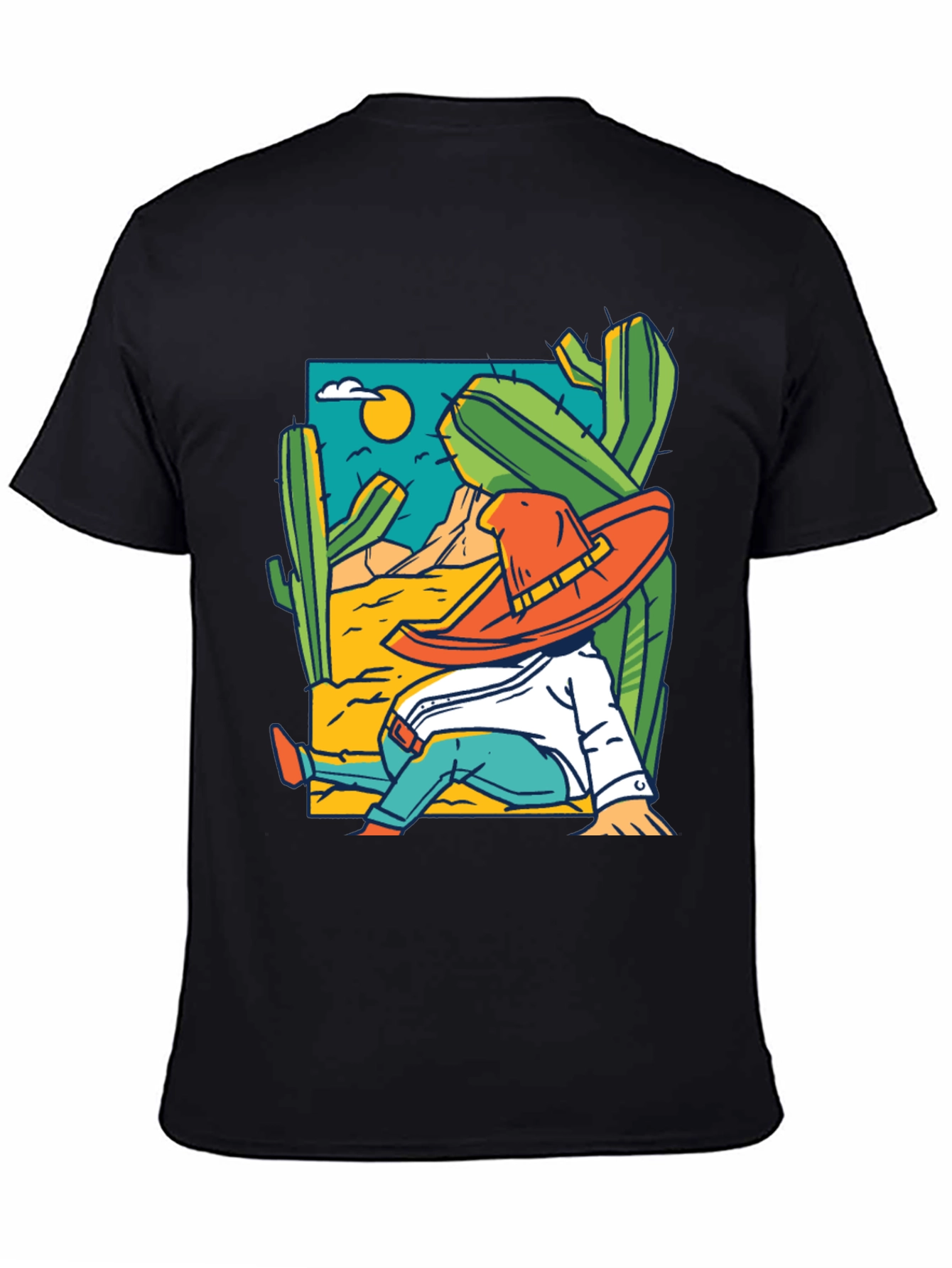 Desert Siesta T-Shirt - Relaxed Cactus Design