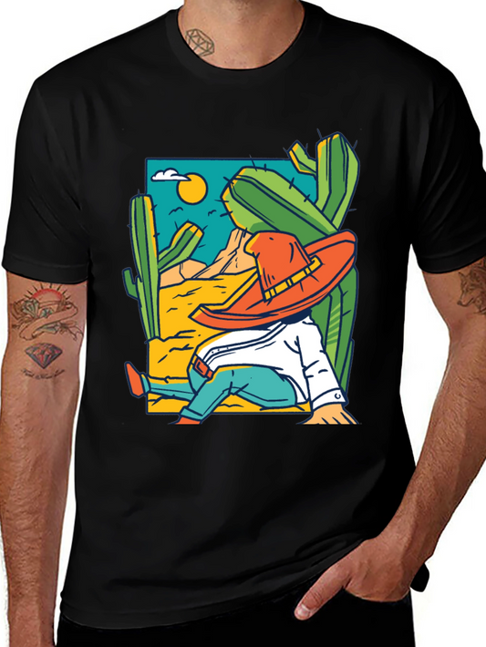 Desert Siesta T-Shirt - Relaxed Cactus Design