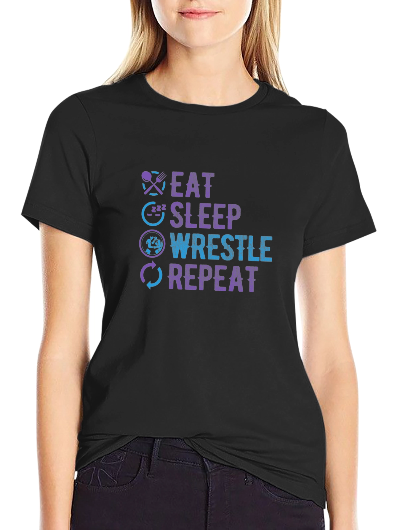 Eat Sleep Wrestle Repeat T-Shirt
