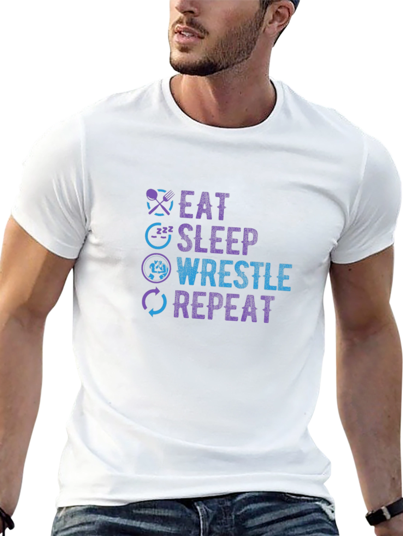 Eat Sleep Wrestle Repeat T-Shirt