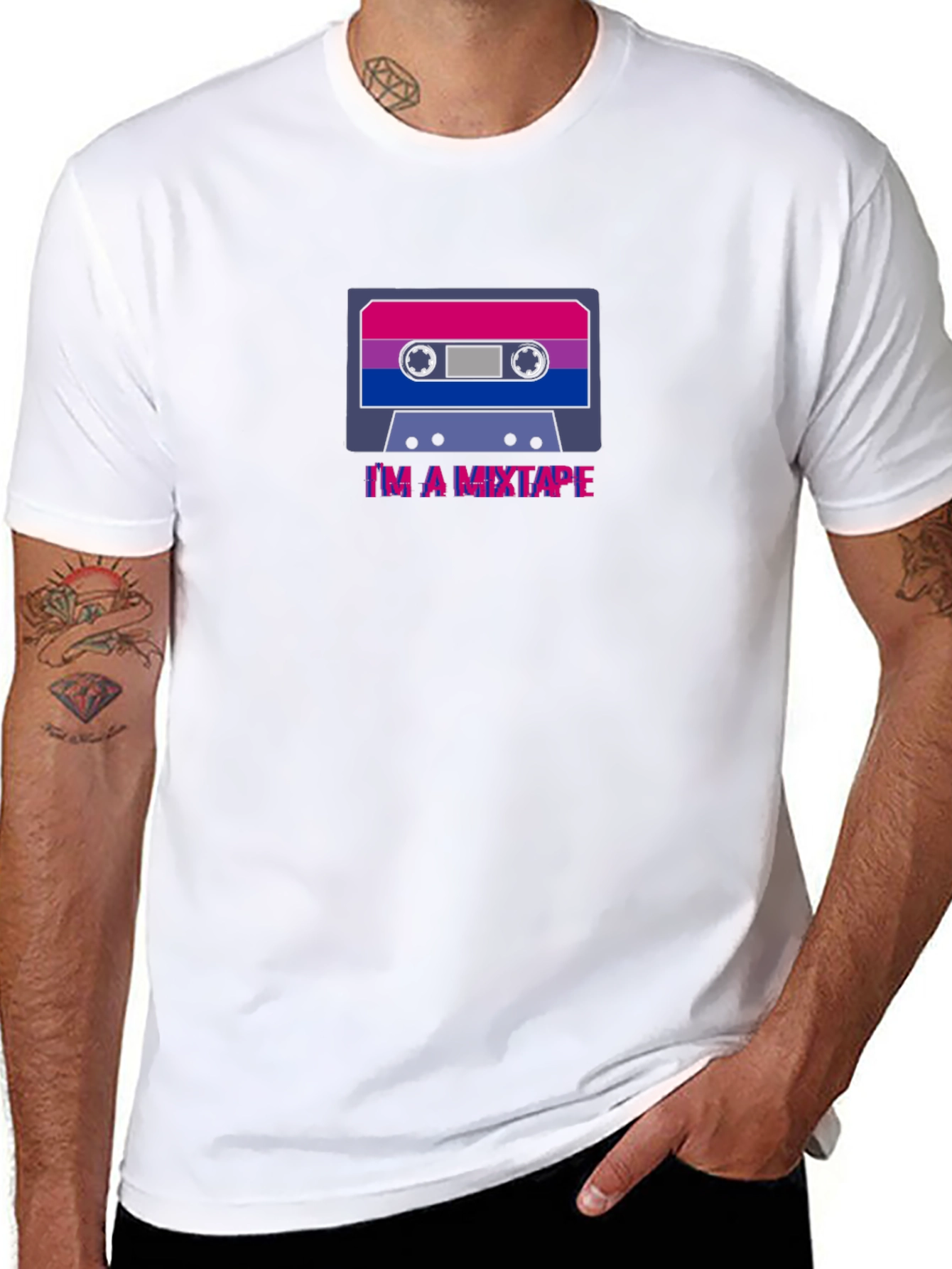 Bisexual Pride Cassette Tape T-Shirt