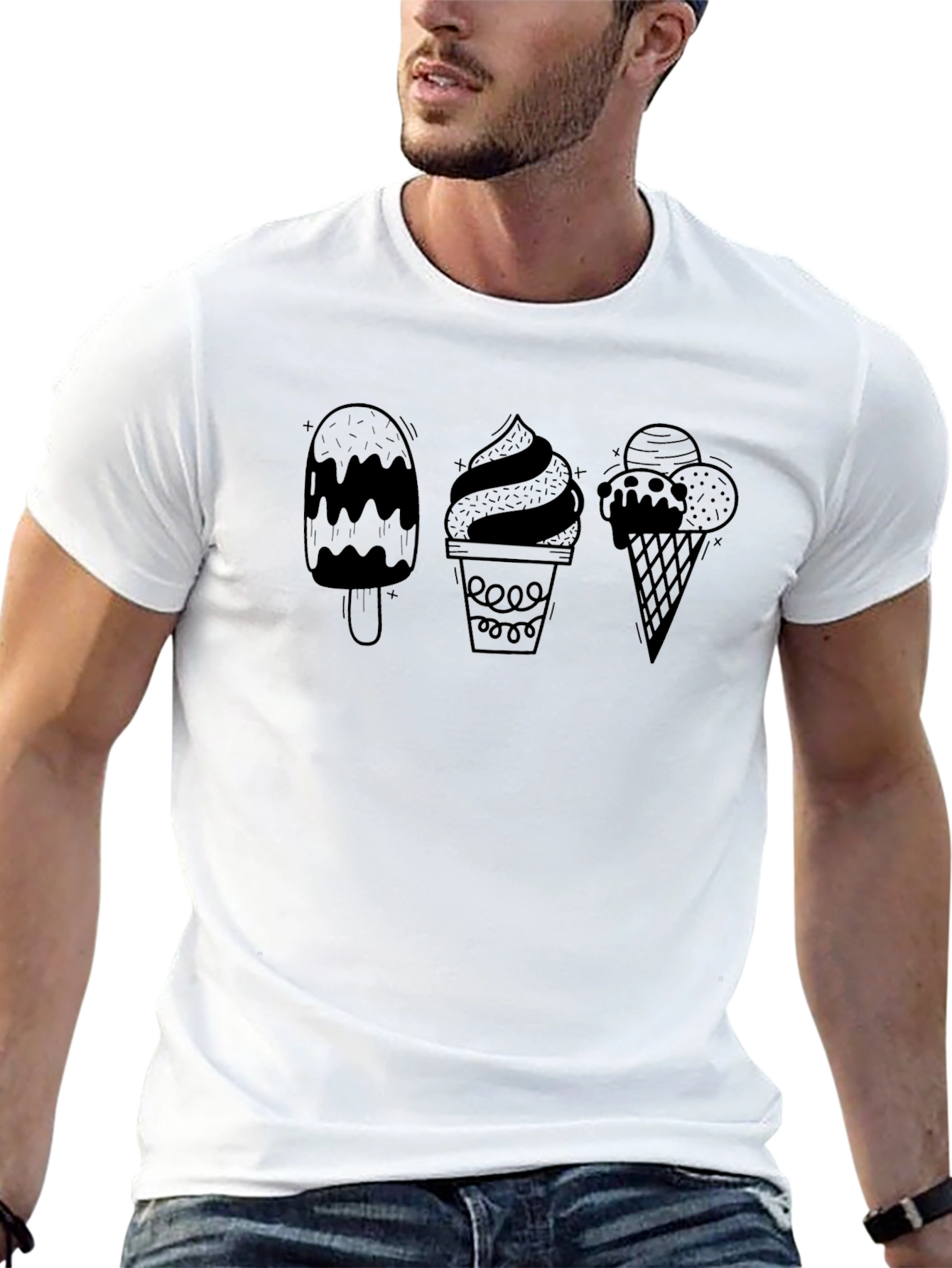 Ice Cream Treat Graphic Tee - Black
