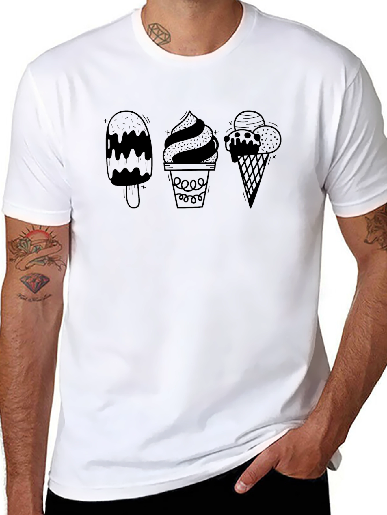 Ice Cream Treat Graphic Tee - Black