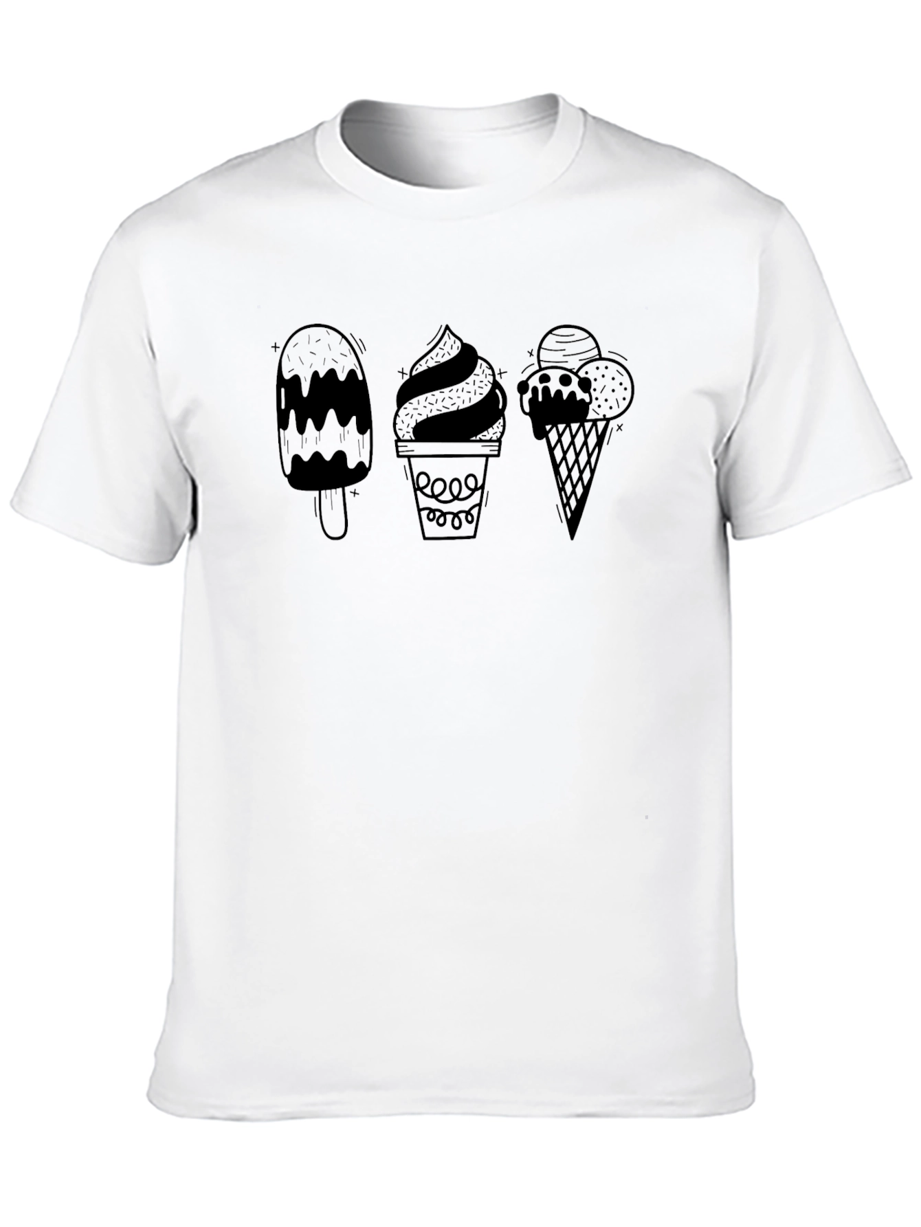 Ice Cream Treat Graphic Tee - Black