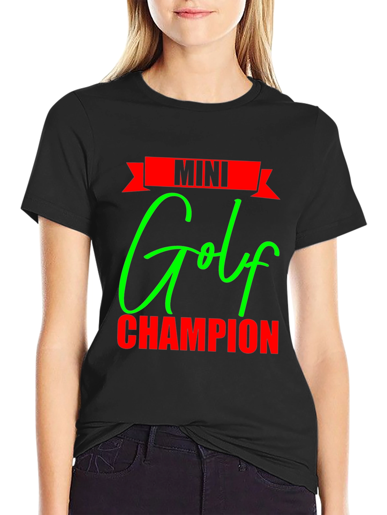 Mini Golf Champion Black T-Shirt
