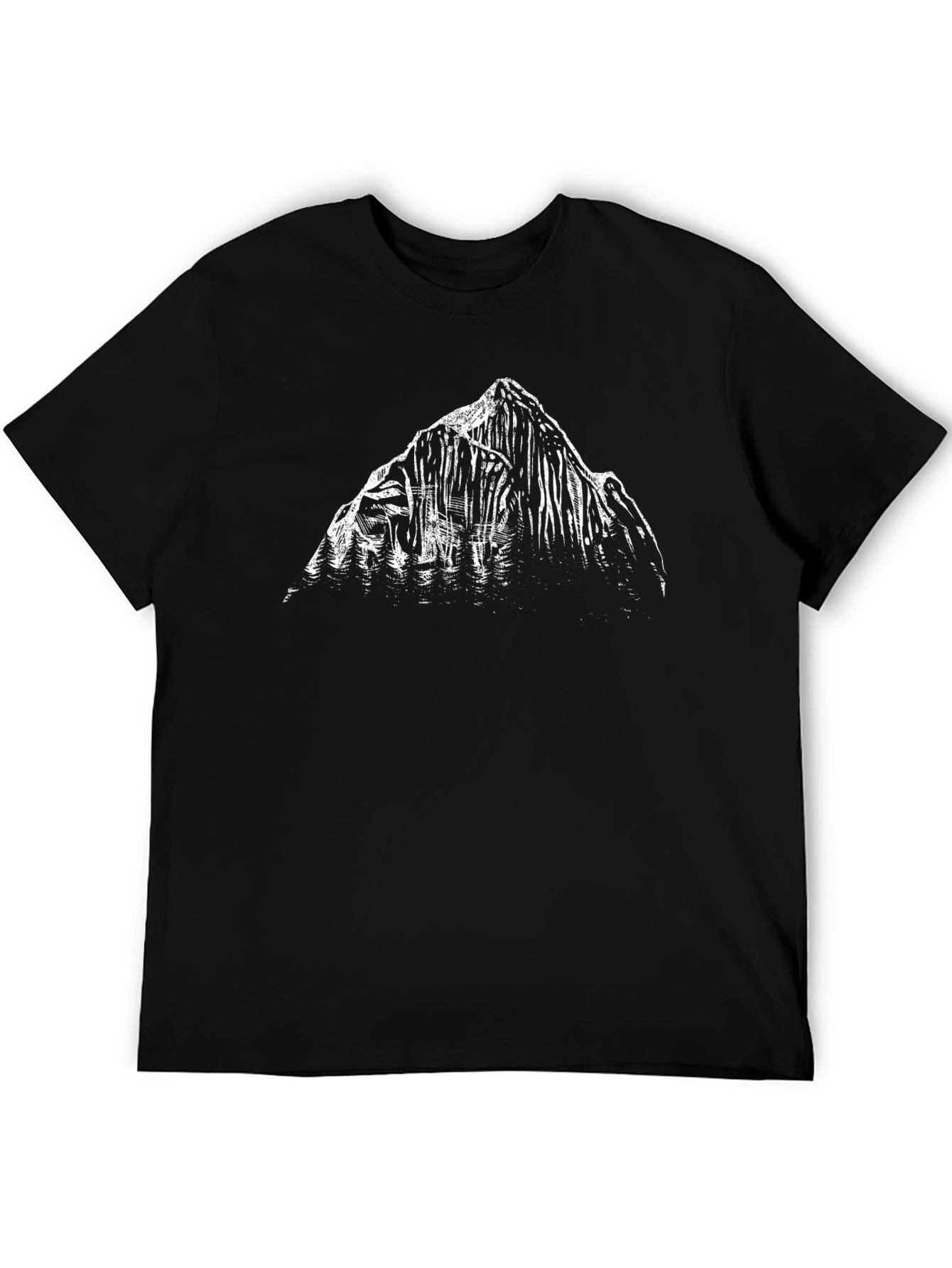 Mountain Graphic T-Shirt - Black Cotton Tee
