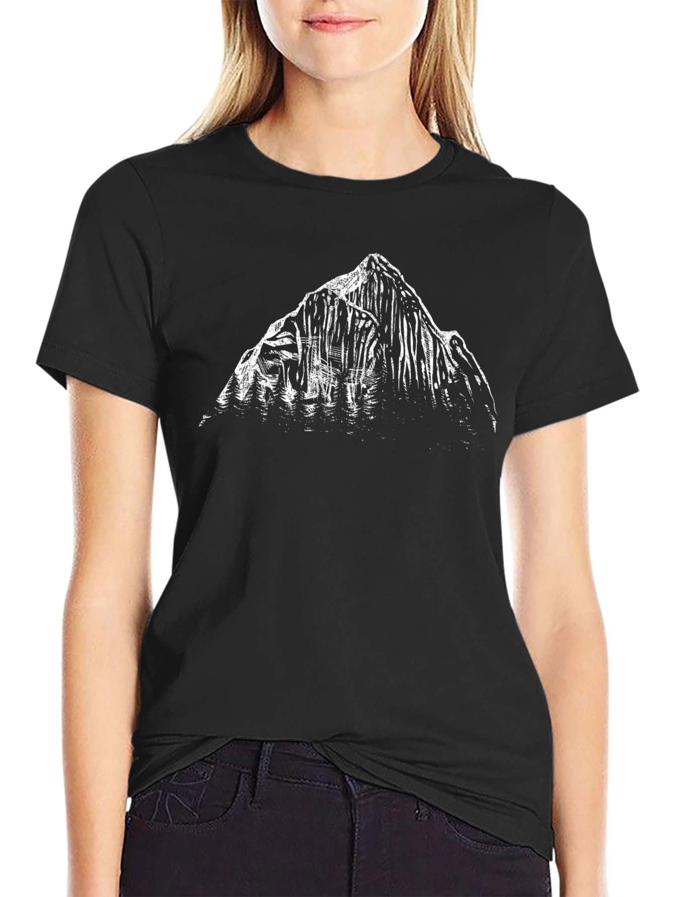 Mountain Graphic T-Shirt - Black Cotton Tee