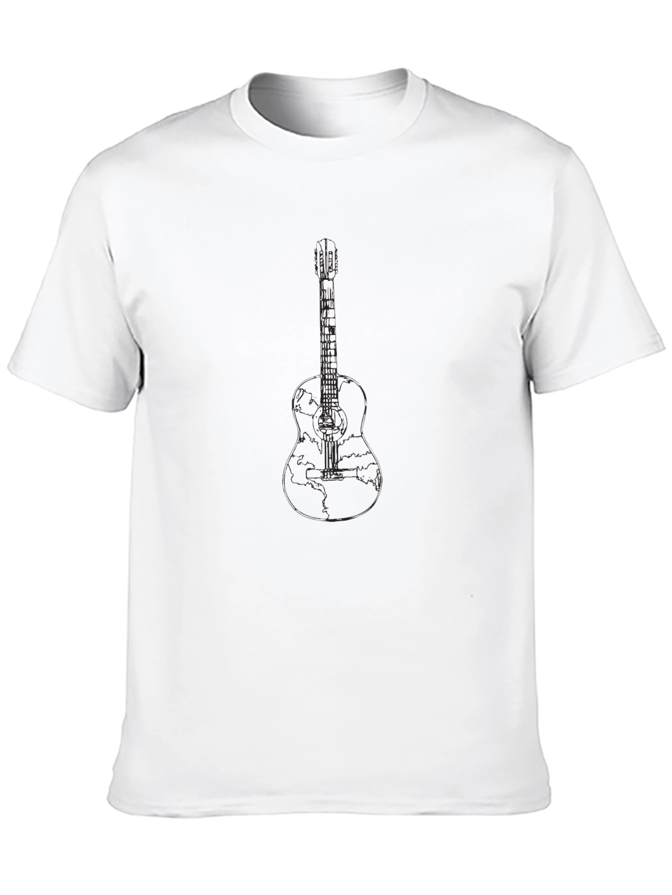 Classic Black Guitar Graphic T-Shirt