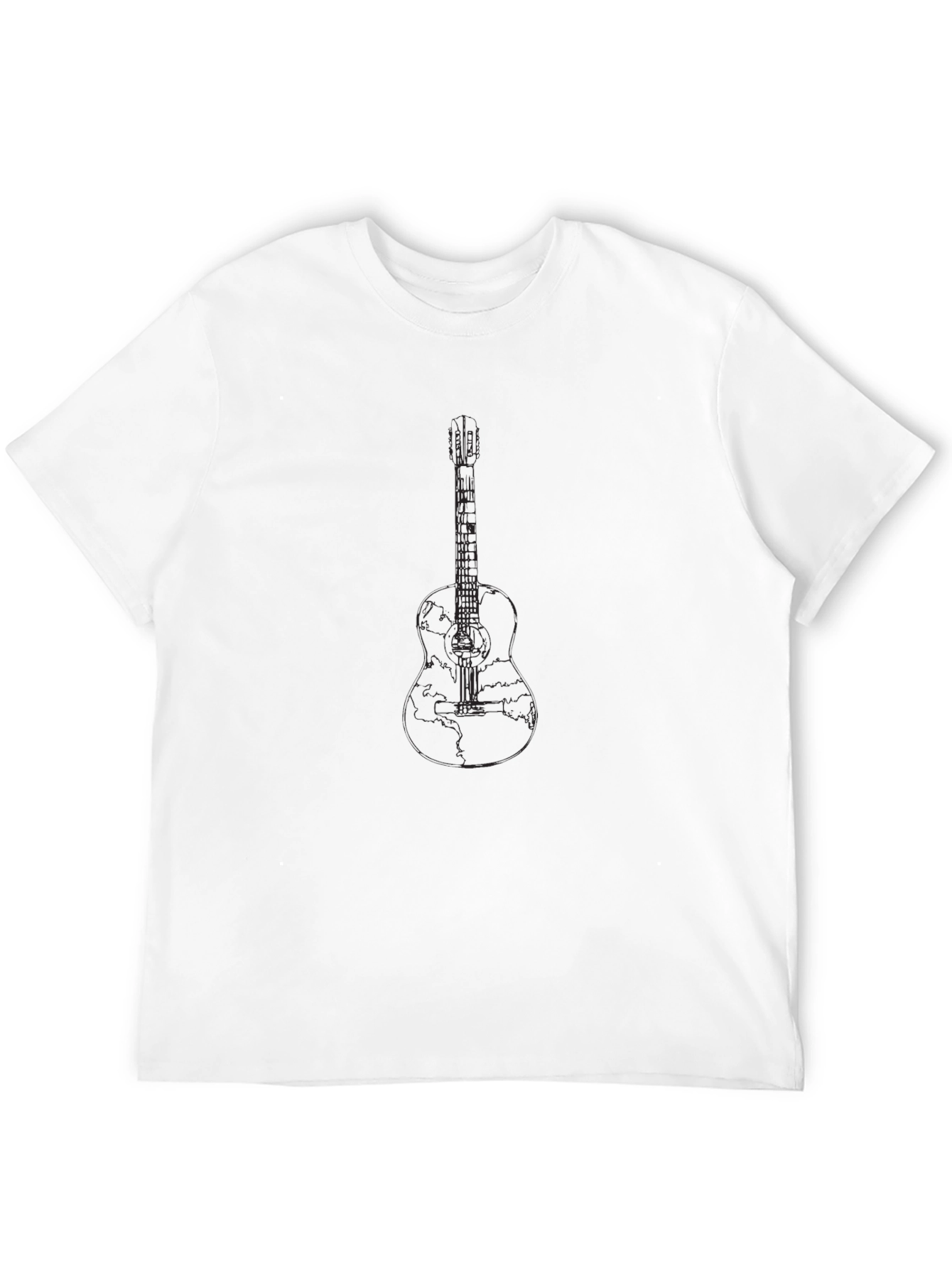 Classic Black Guitar Graphic T-Shirt