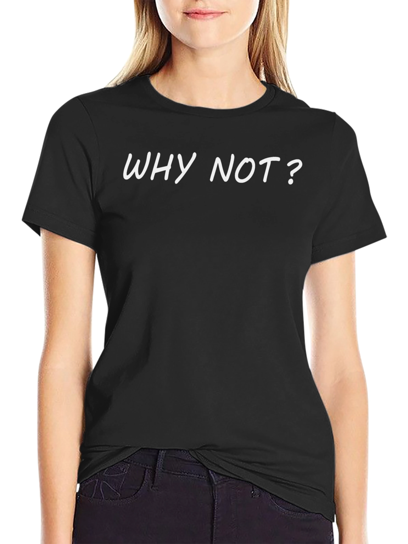 Why Not? Graphic Tee - Soft Black T-Shirt