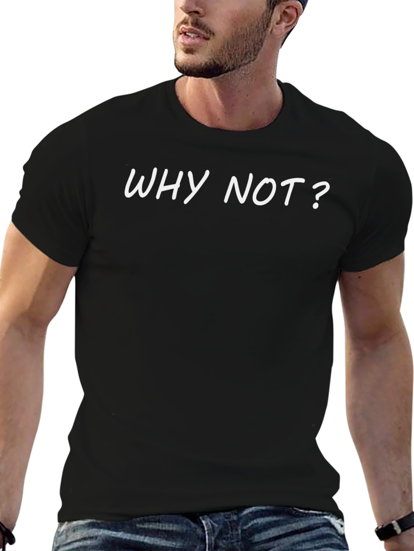 Why Not? Graphic Tee - Soft Black T-Shirt