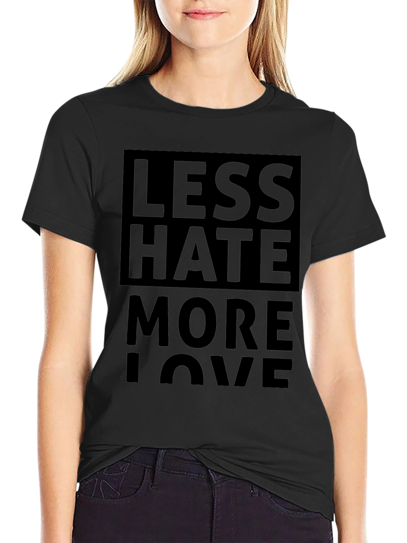 Less Hate More Love Graphic Tee - Black