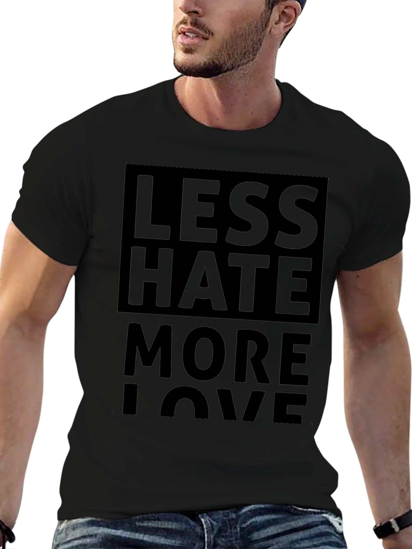 Less Hate More Love Graphic Tee - Black