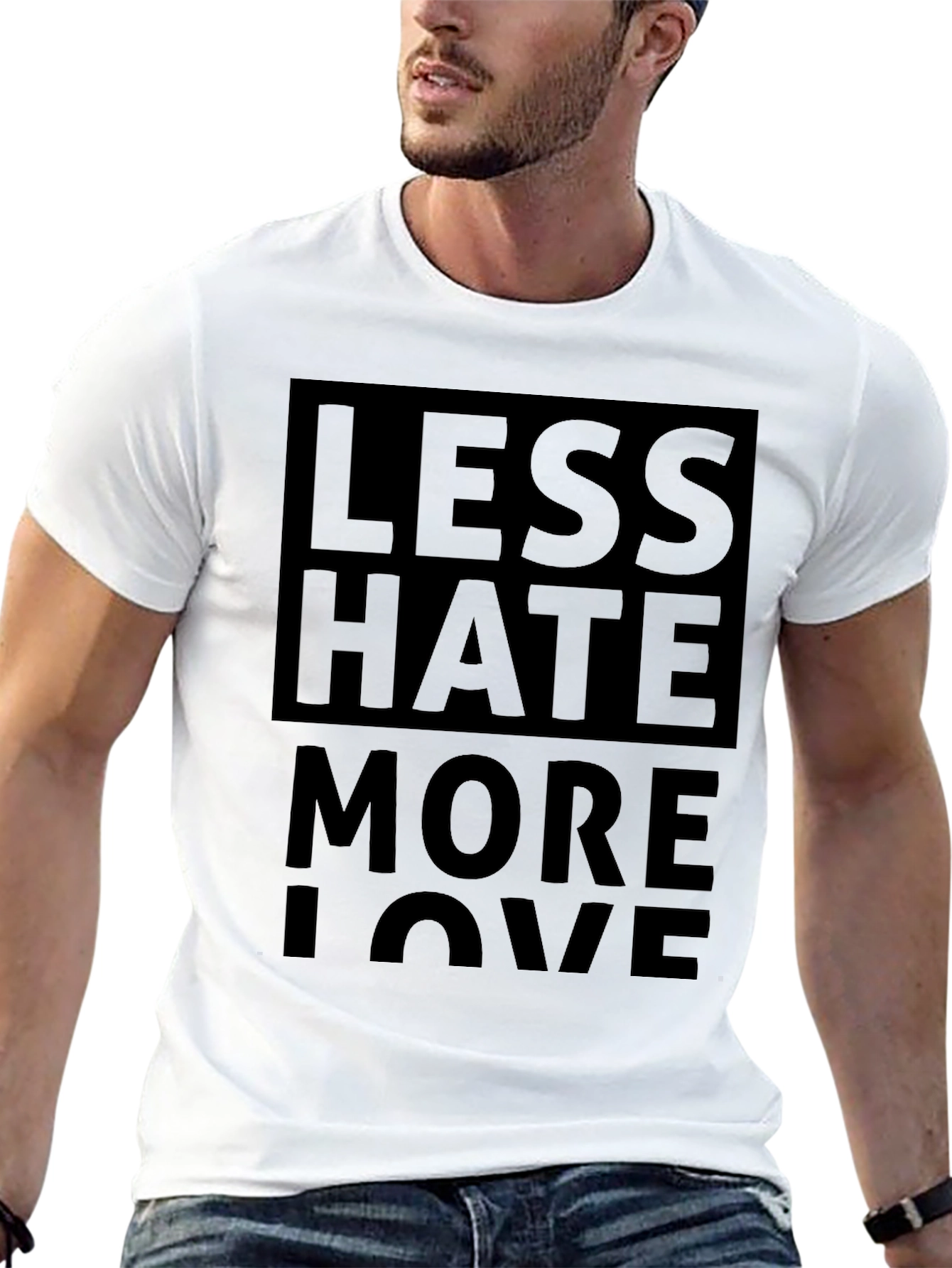 Less Hate More Love Graphic Tee - Black
