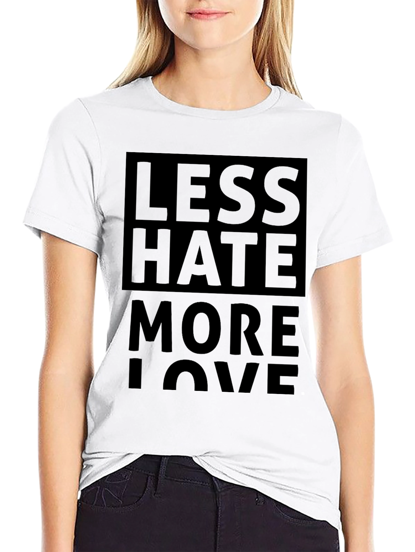 Less Hate More Love Graphic Tee - Black