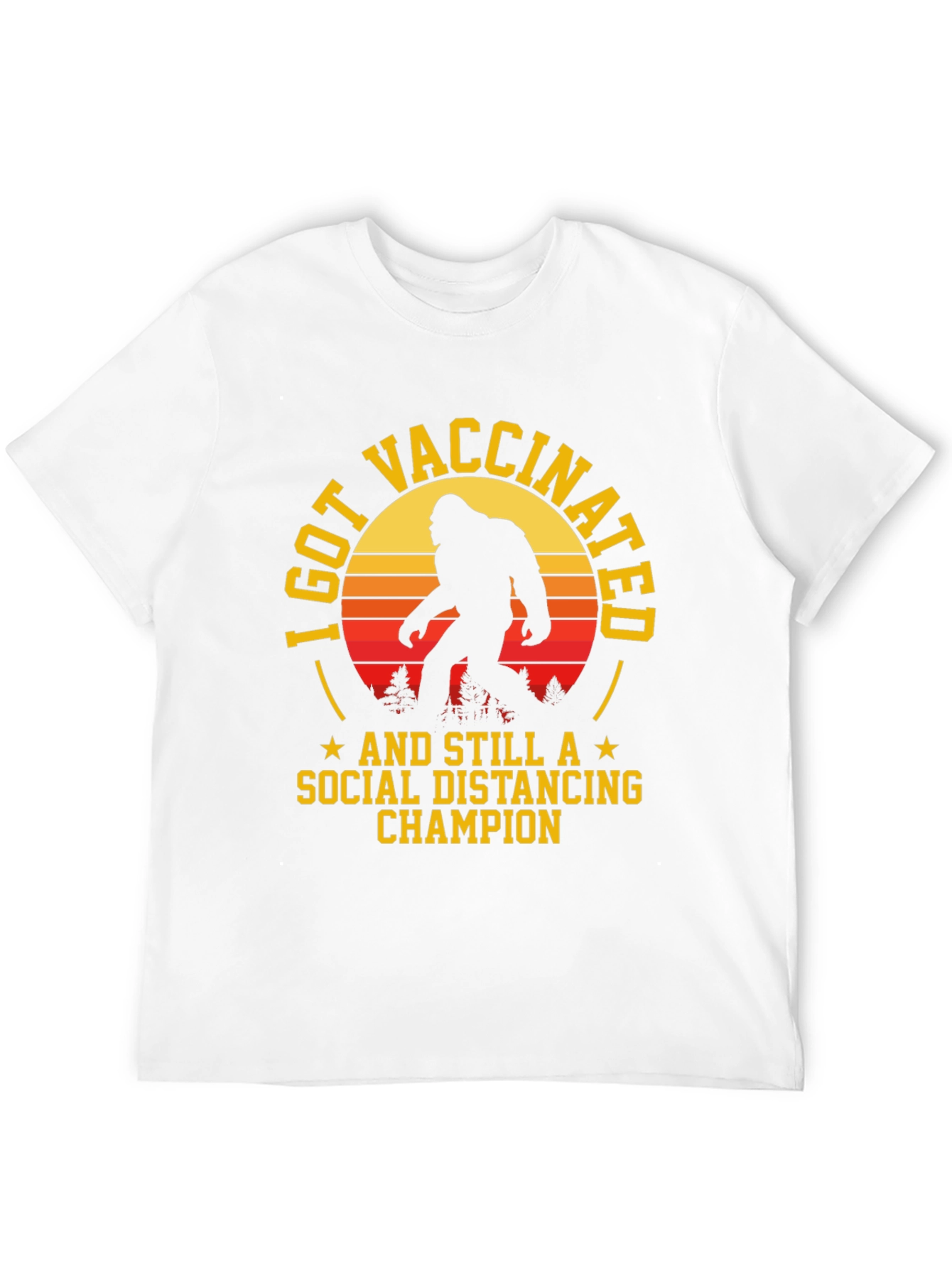 Vaccinated Bigfoot Social Distancing T-Shirt