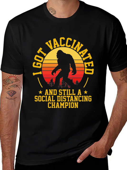 Vaccinated Bigfoot Social Distancing T-Shirt