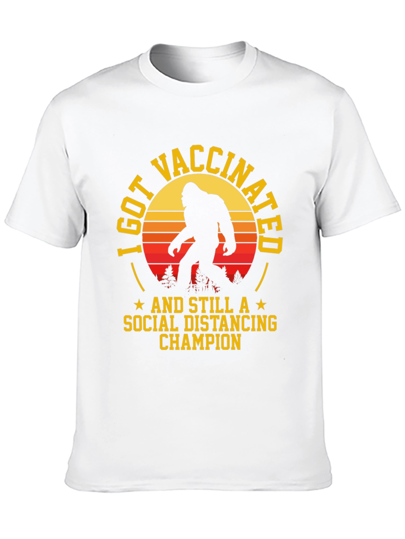 Vaccinated Bigfoot Social Distancing T-Shirt