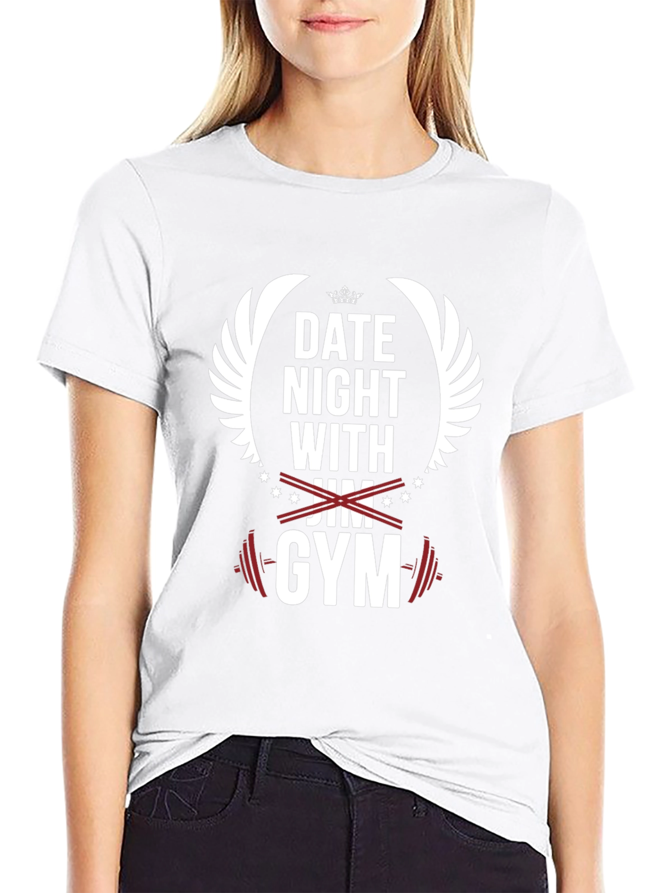 Date Night with Gym Black Graphic T-Shirt