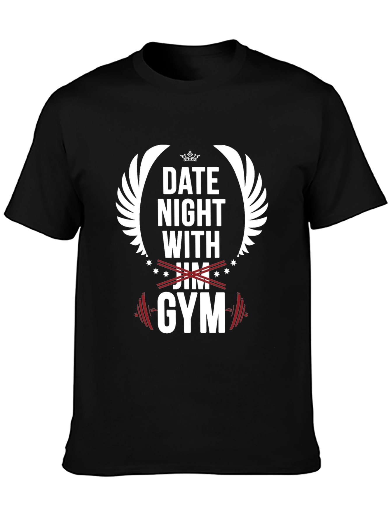 Date Night with Gym Black Graphic T-Shirt