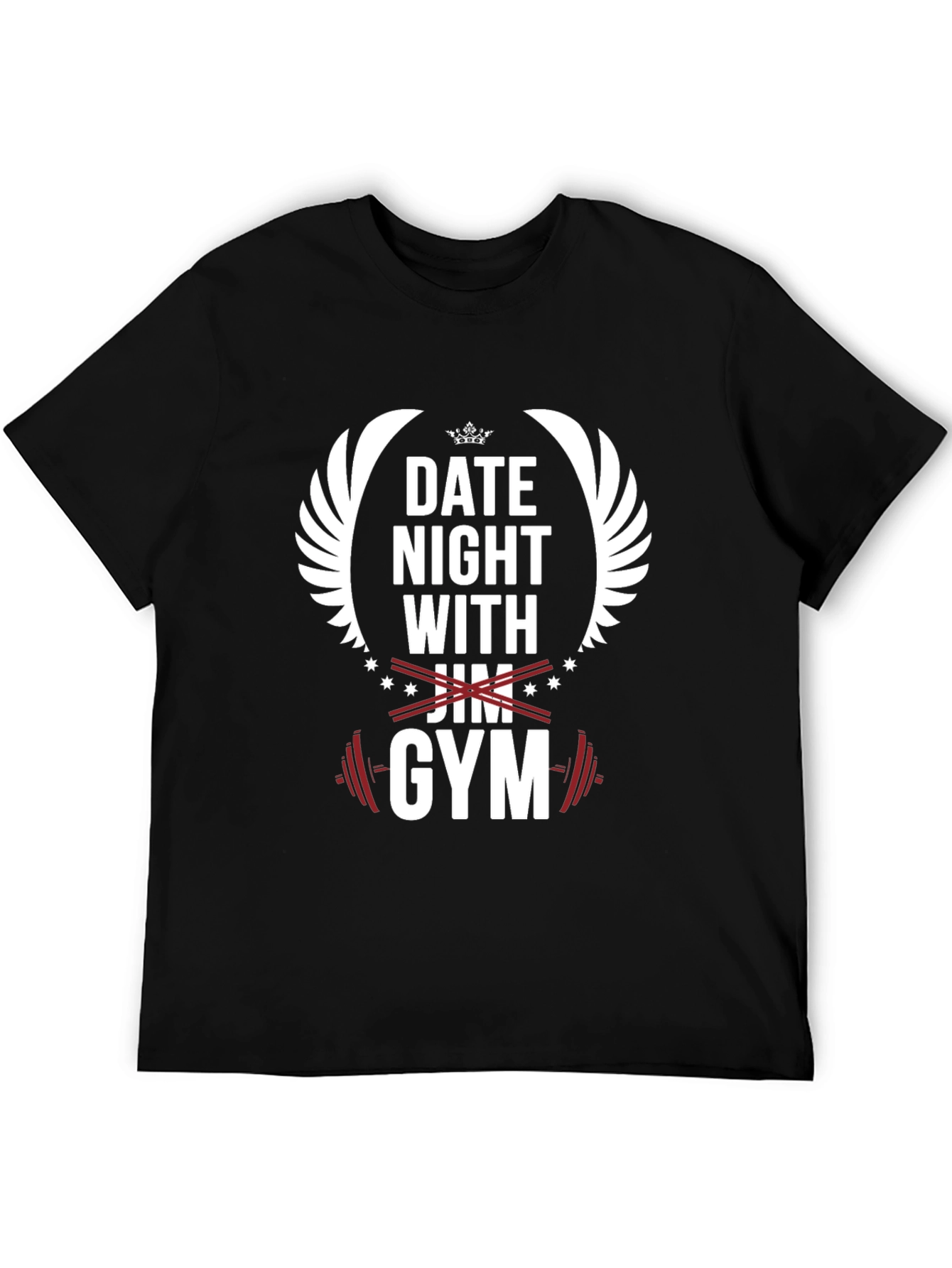 Date Night with Gym Black Graphic T-Shirt