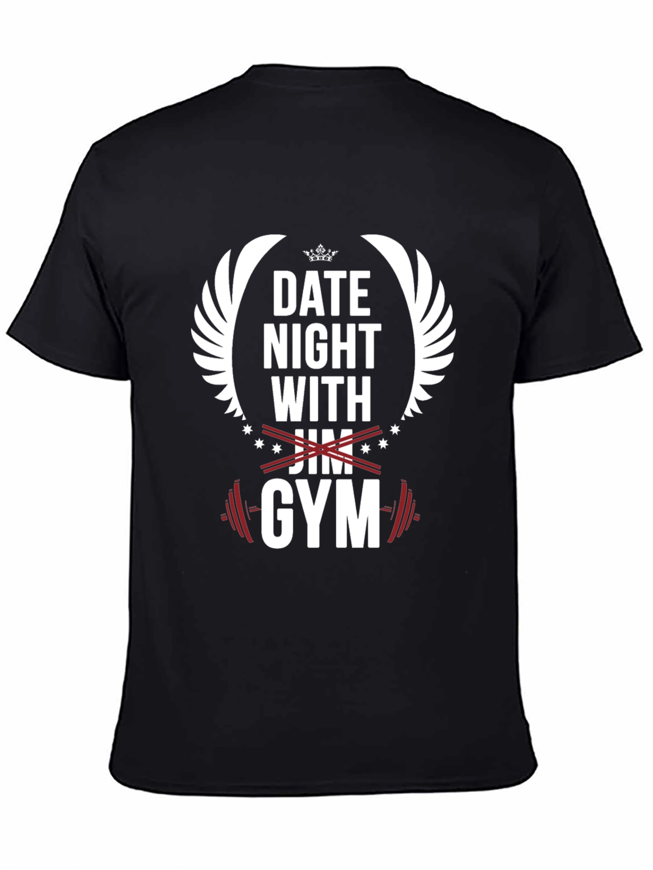 Date Night with Gym Black Graphic T-Shirt