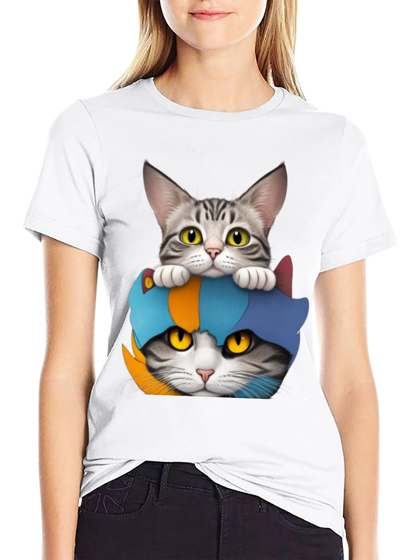 Two Cats T-Shirt: Funny Feline Graphic Tee