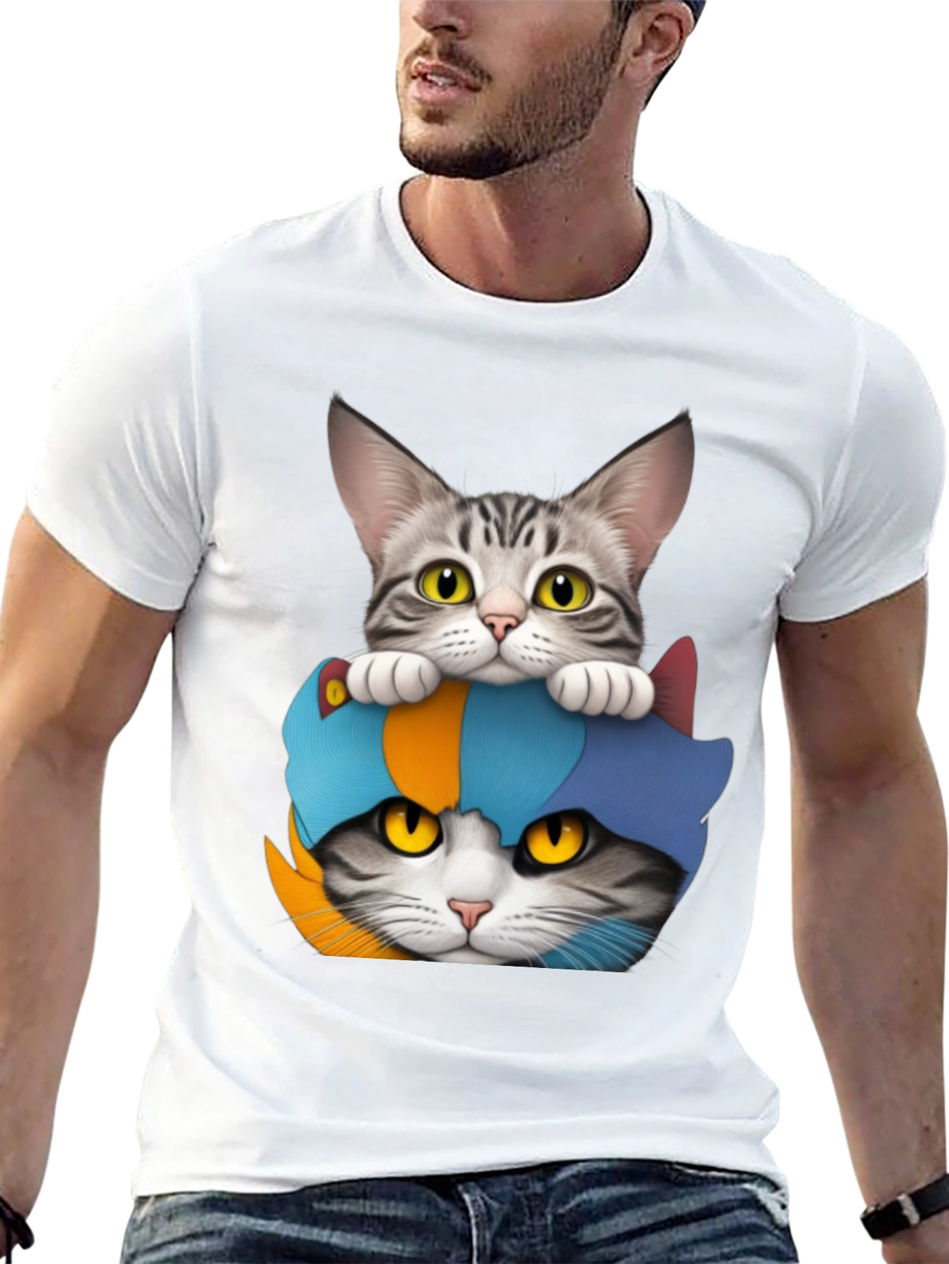 Two Cats T-Shirt: Funny Feline Graphic Tee