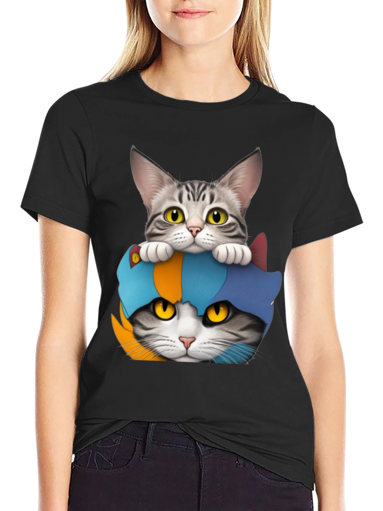 Two Cats T-Shirt: Funny Feline Graphic Tee
