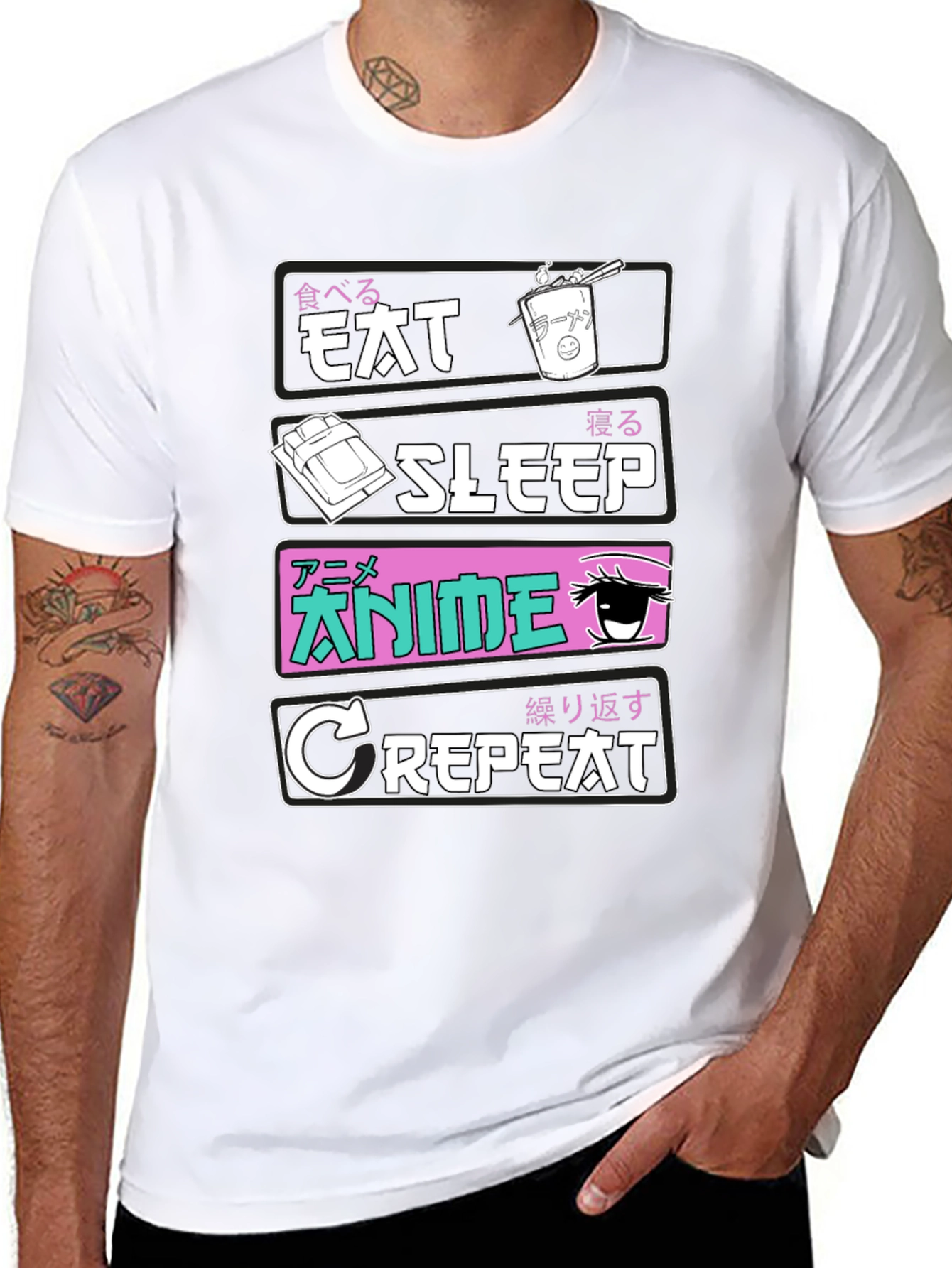 Eat Sleep Anime Repeat T-Shirt