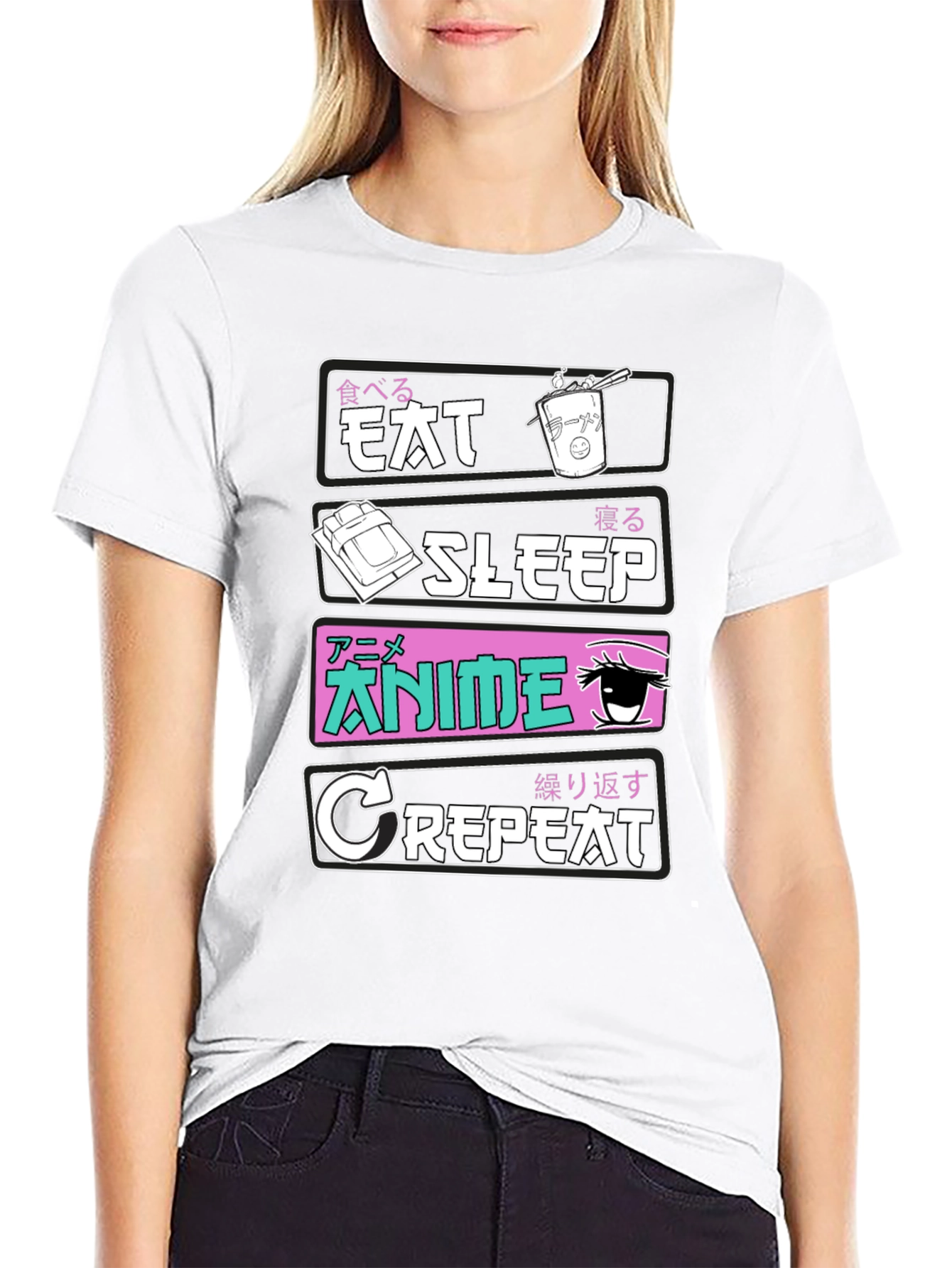 Eat Sleep Anime Repeat T-Shirt