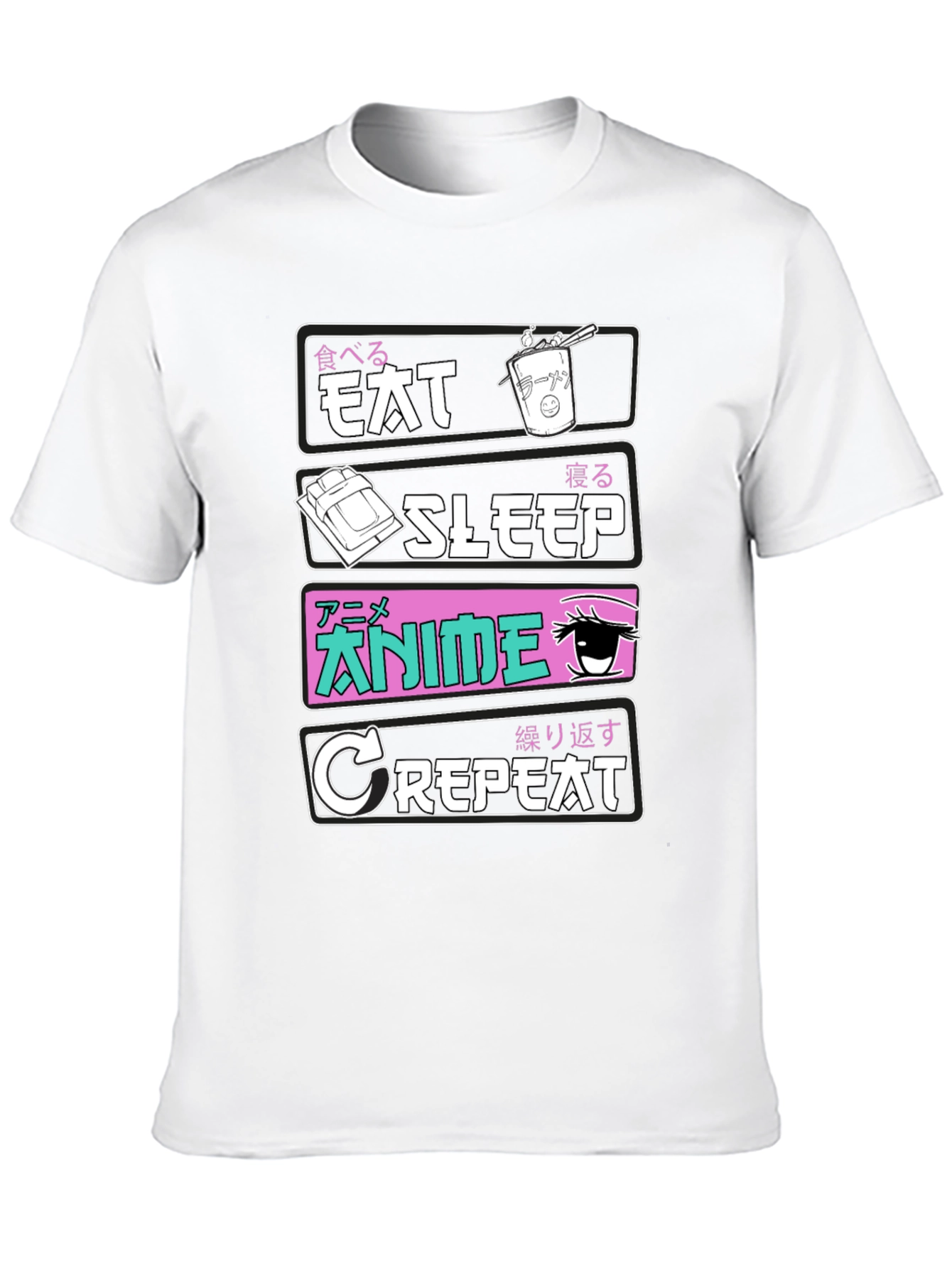 Eat Sleep Anime Repeat T-Shirt