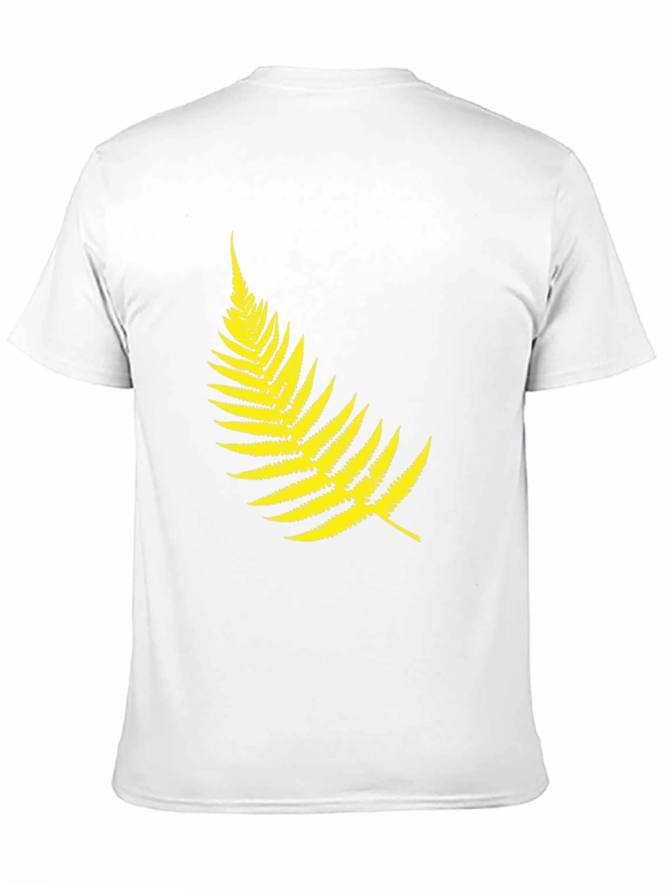 Mens Black T-Shirt with Yellow Fern Design