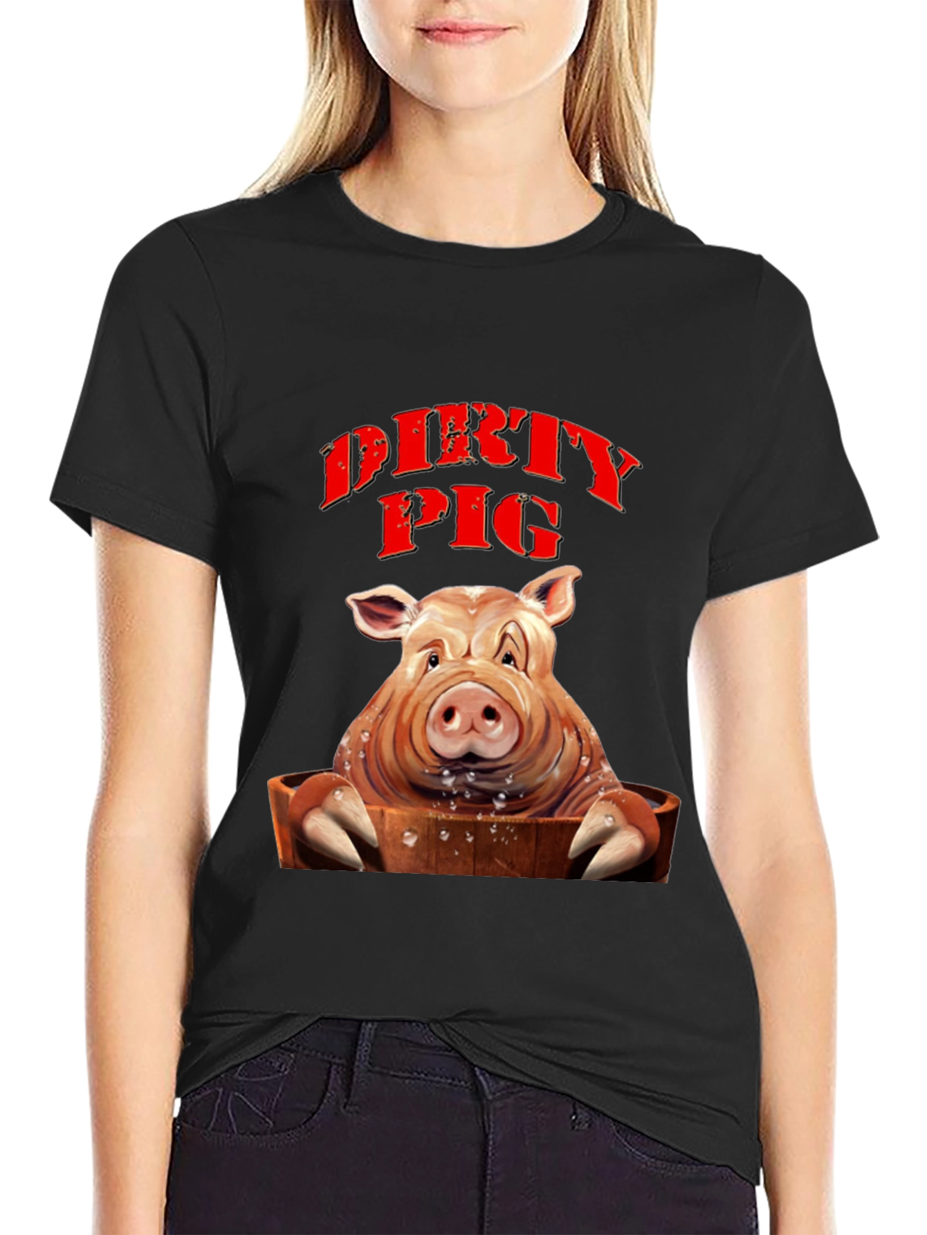 Dirty Pig Graphic T-Shirt - Novelty Tee