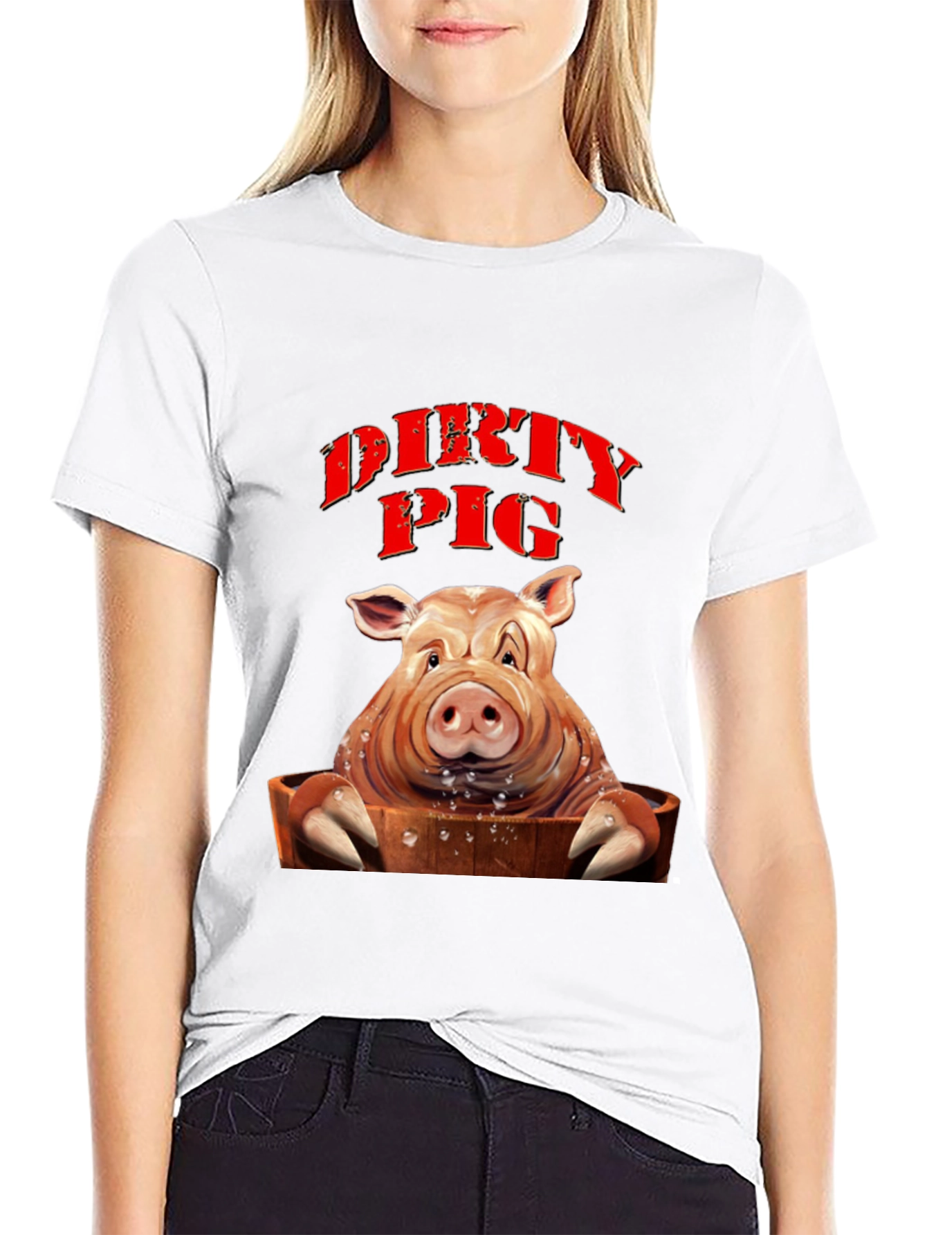 Dirty Pig Graphic T-Shirt - Novelty Tee