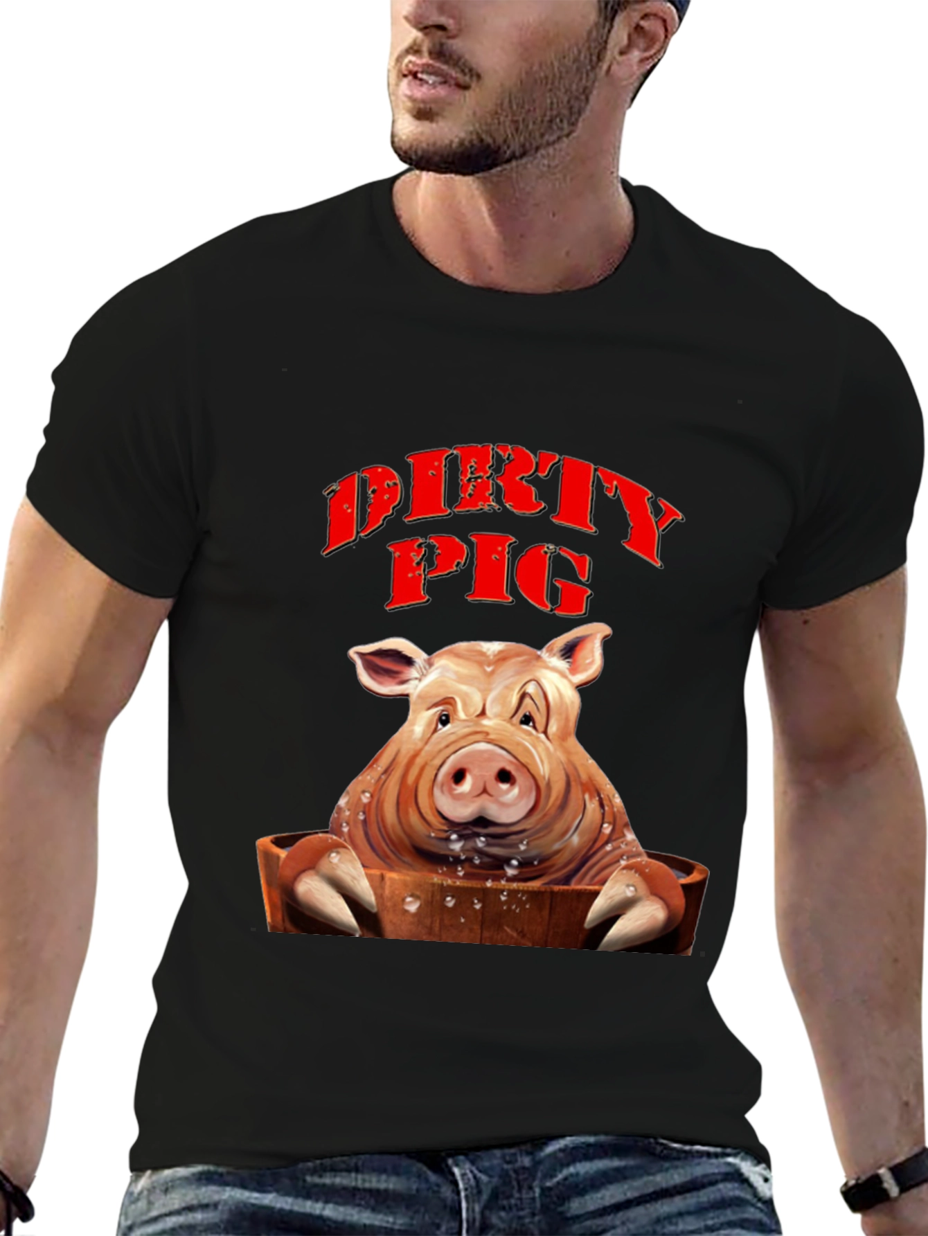 Dirty Pig Graphic T-Shirt - Novelty Tee