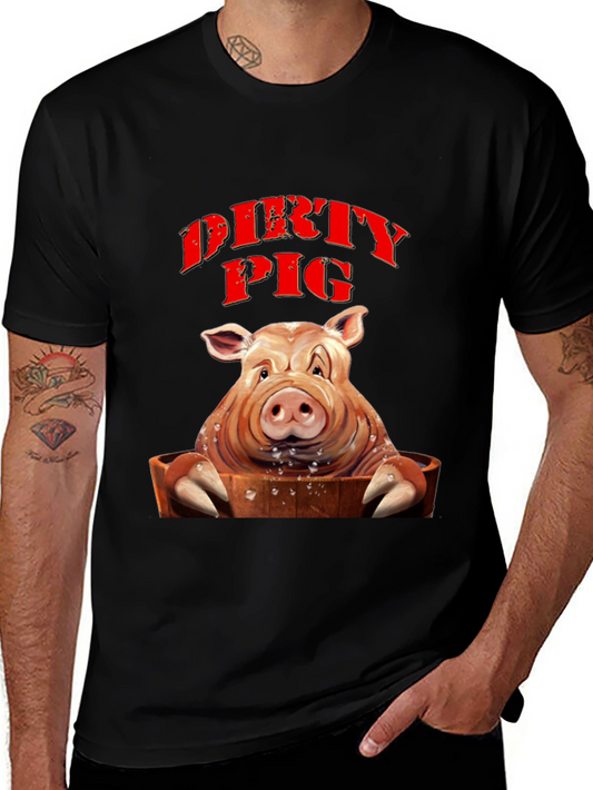 Dirty Pig Graphic T-Shirt - Novelty Tee