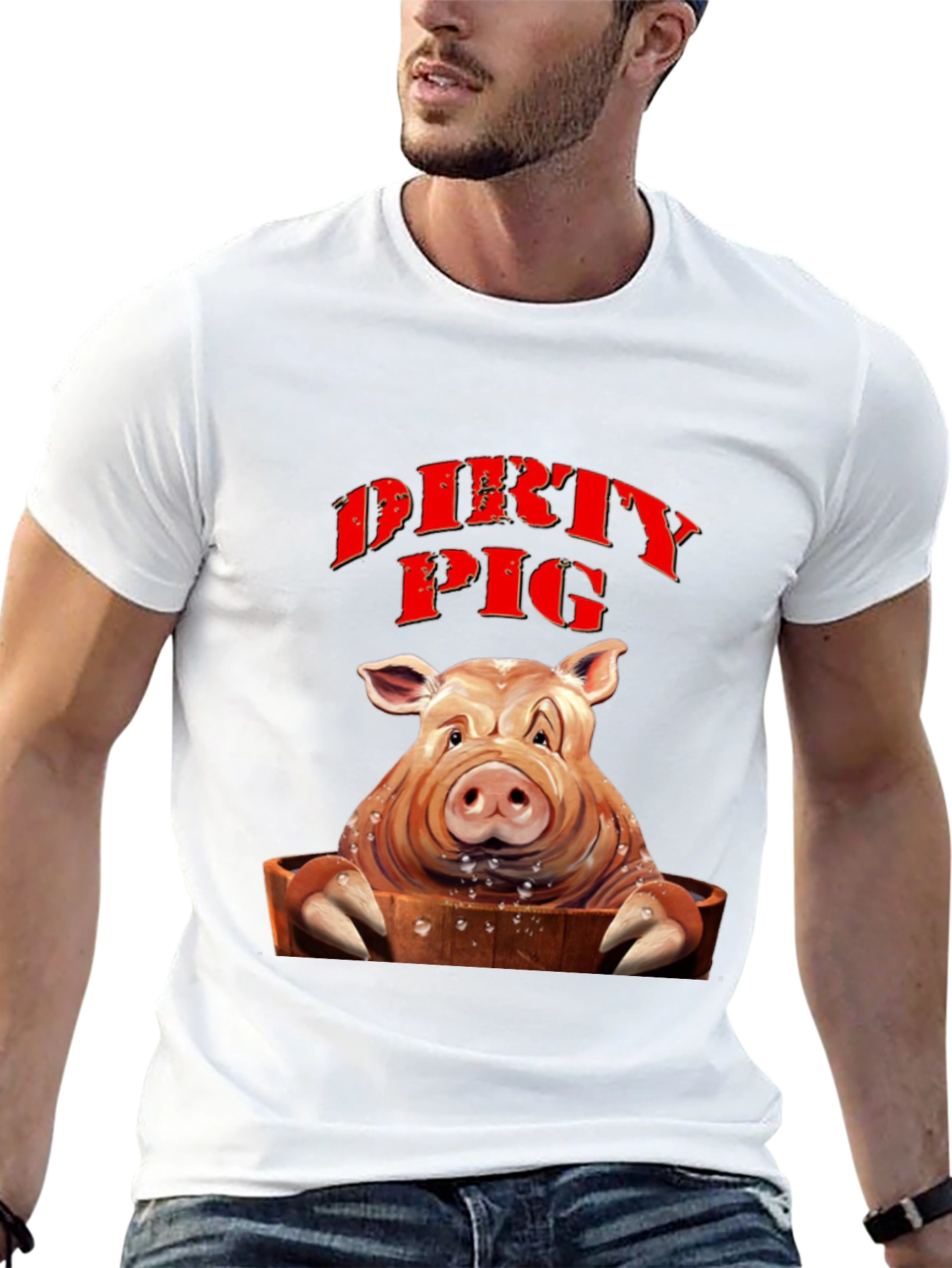 Dirty Pig Graphic T-Shirt - Novelty Tee