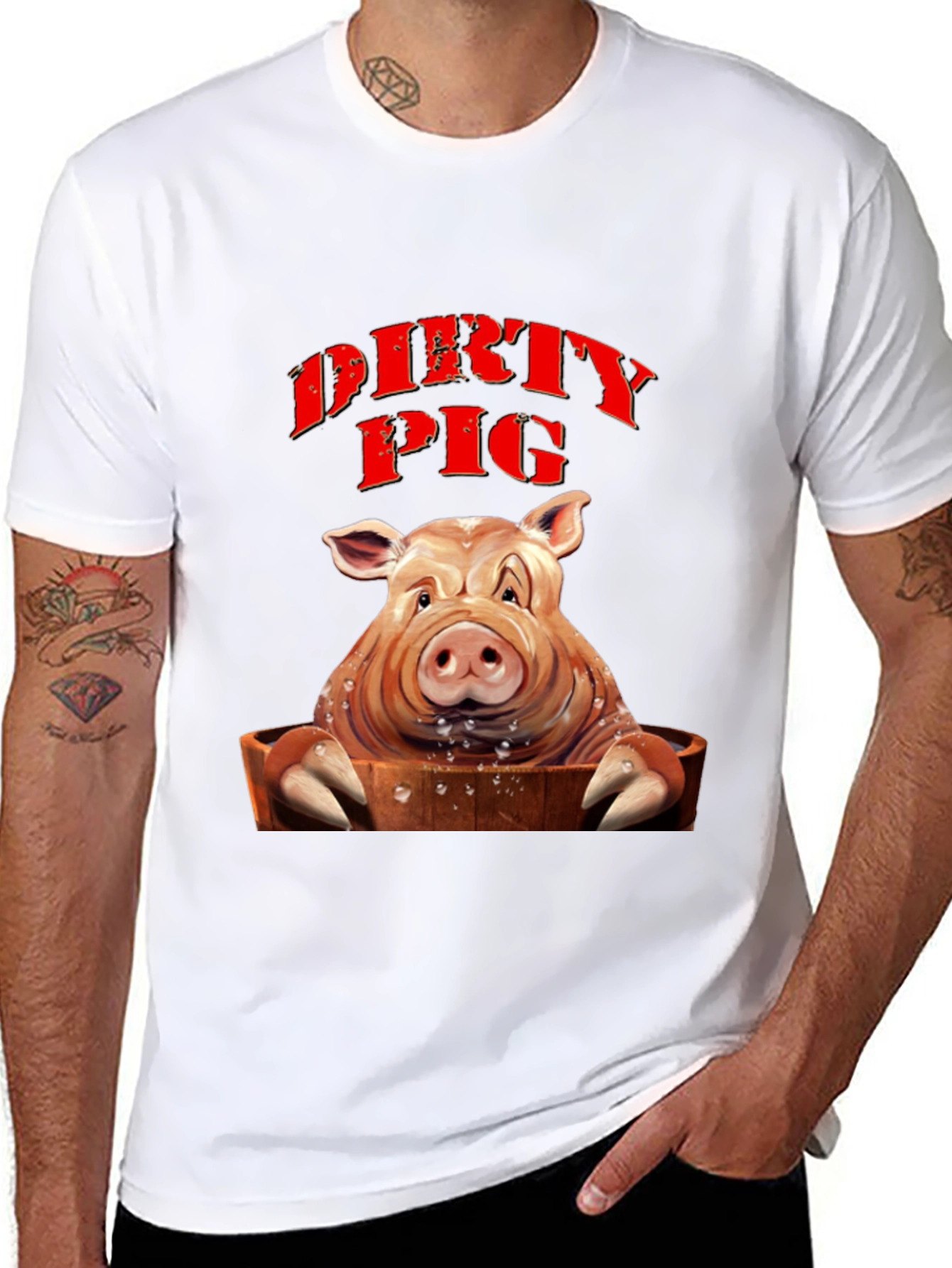 Dirty Pig Graphic T-Shirt - Novelty Tee