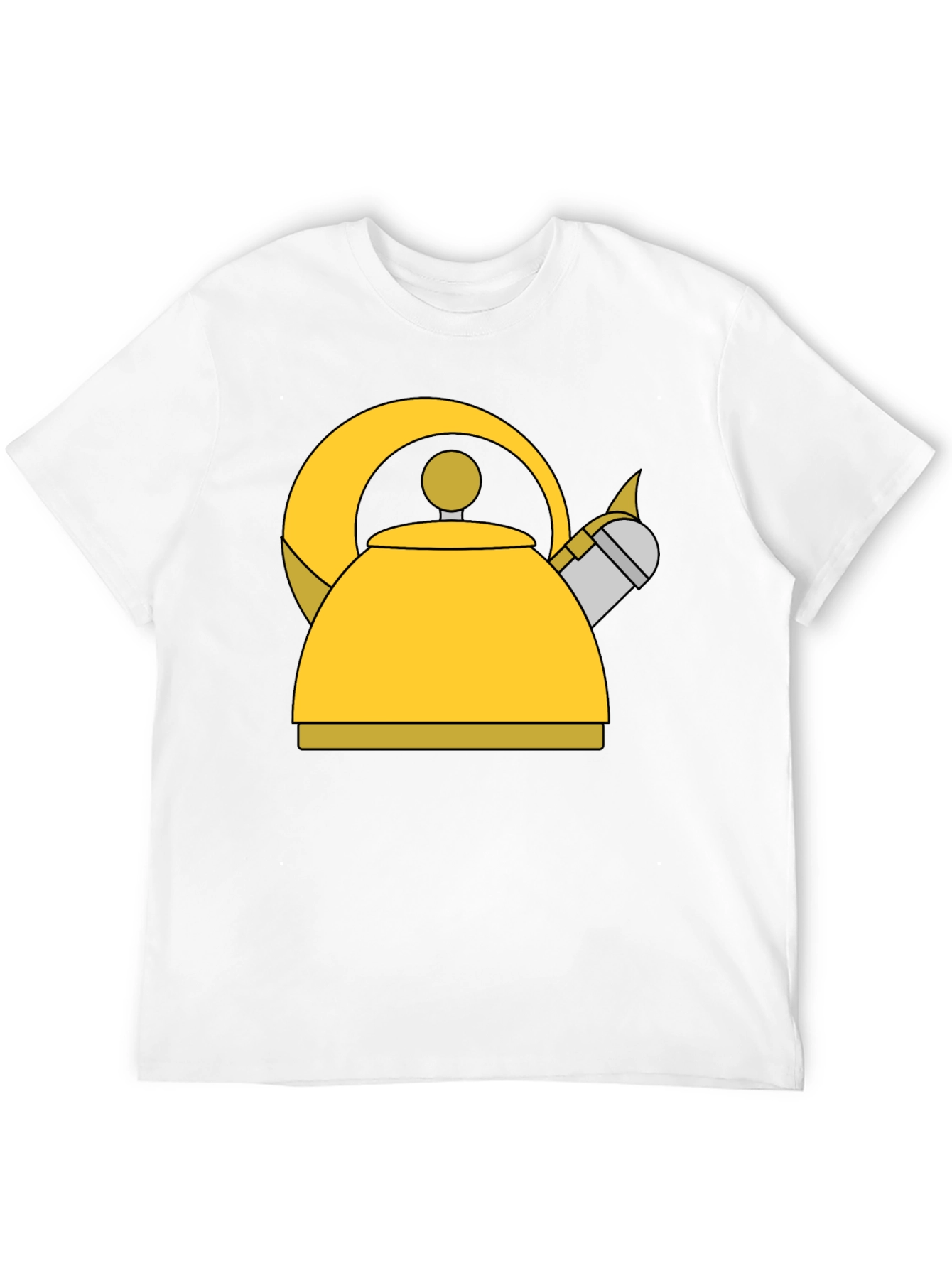 Whimsical Kettle Graphic Tee - Black Cotton Blend